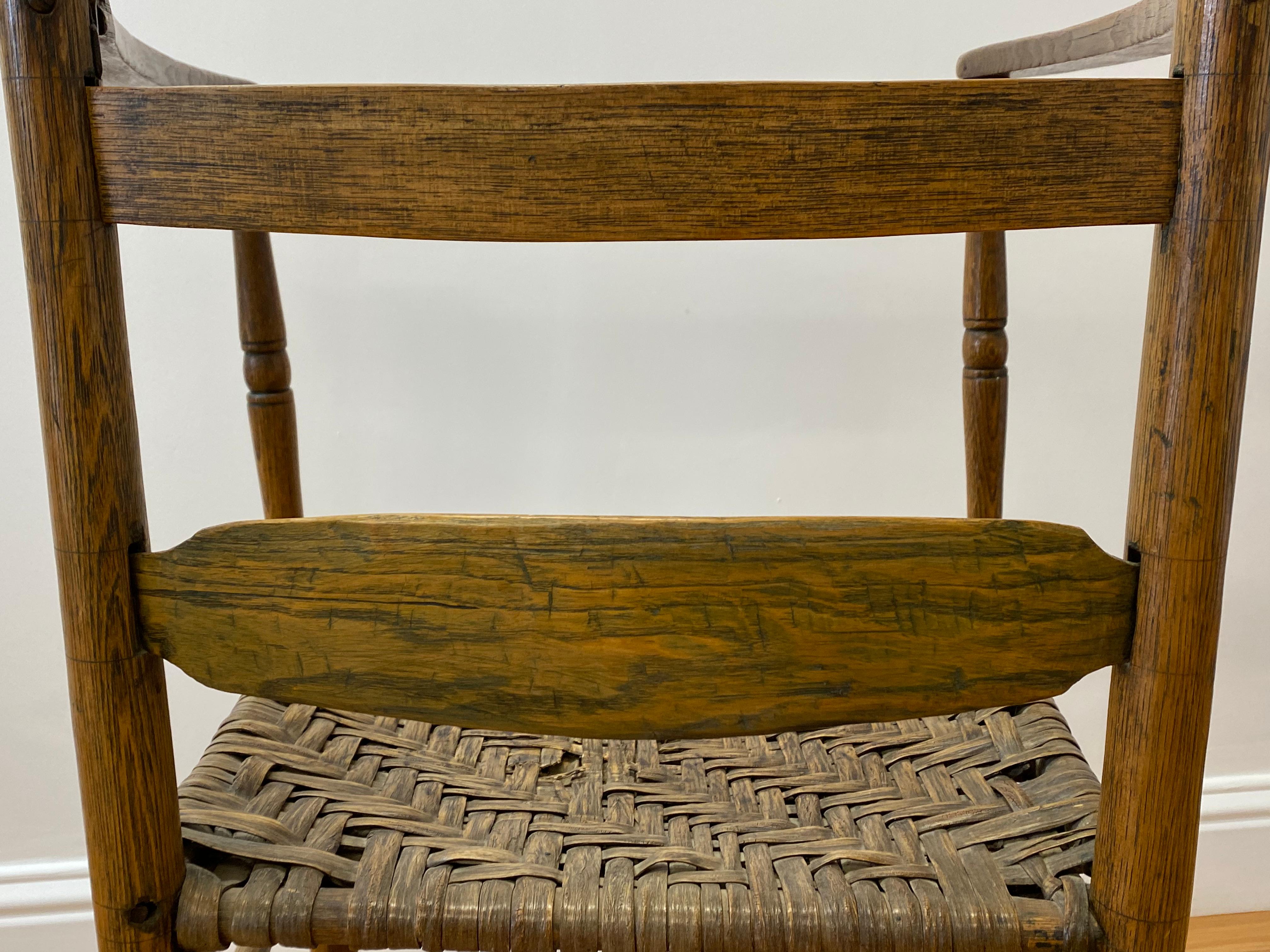 18th to 19th Century Ladder Back Chair with Reed Seat 4