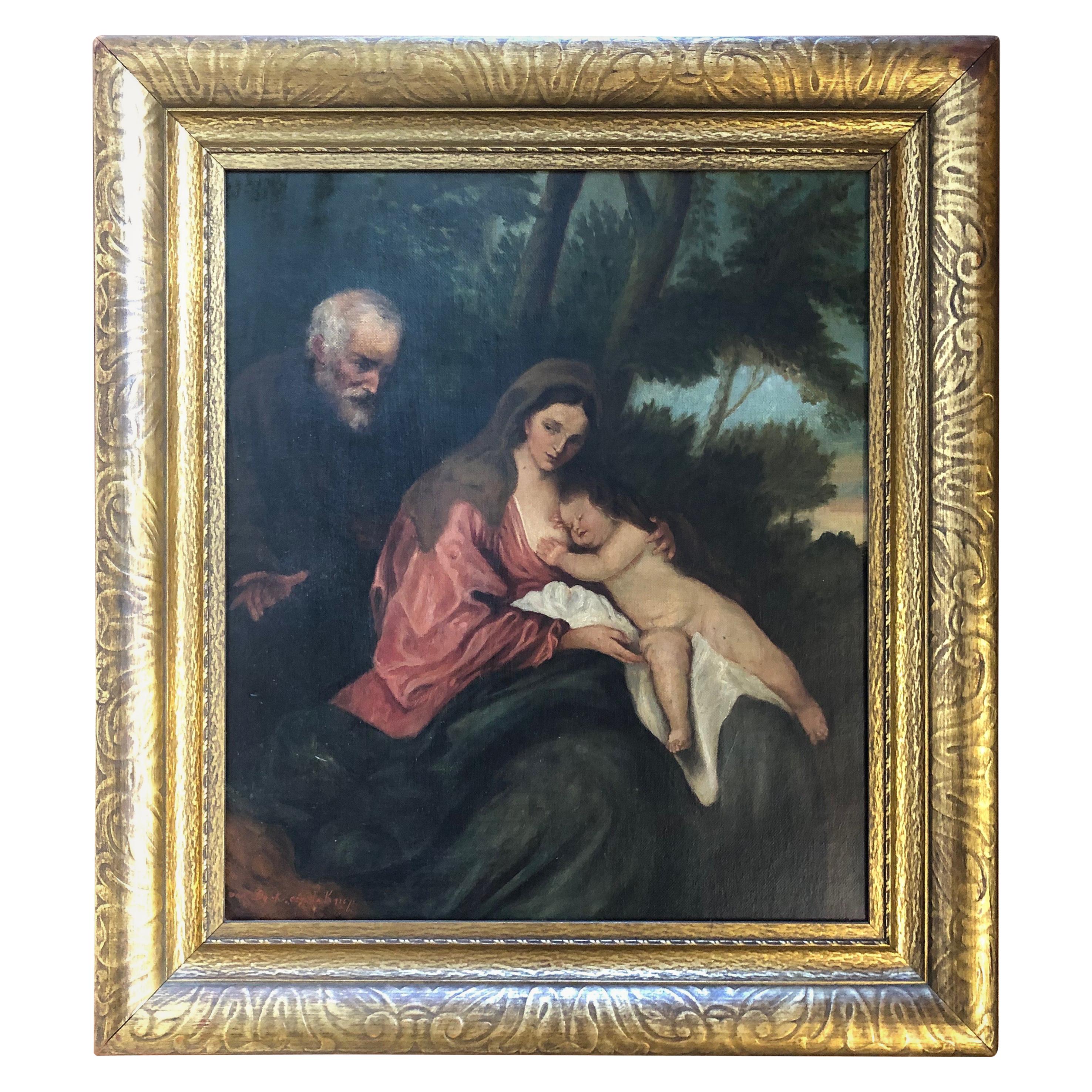 18th-19th Century Old Master "The Holy Family" After Anthonius van Dyck For Sale