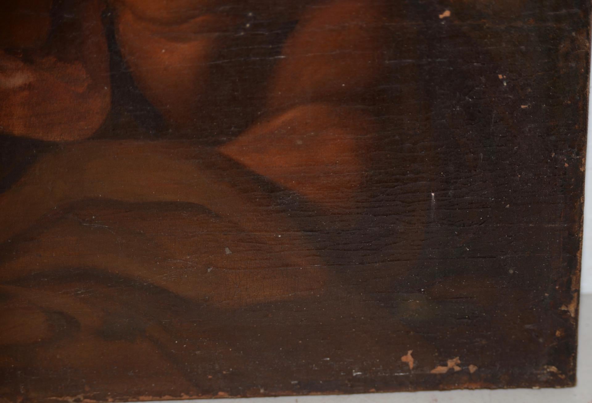 Peinture à l'huile originale du 18ème et 19ème siècle « La conquête de Sélène » Bon état - En vente à San Francisco, CA