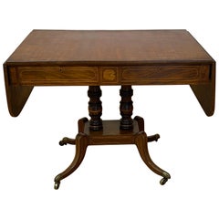 18th to 19th Century Walnut & Mahogany Federal Style Drop Leaf Desk