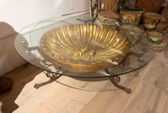 18th Two-tiered Display Table in Wood, Glass and Brass, France.