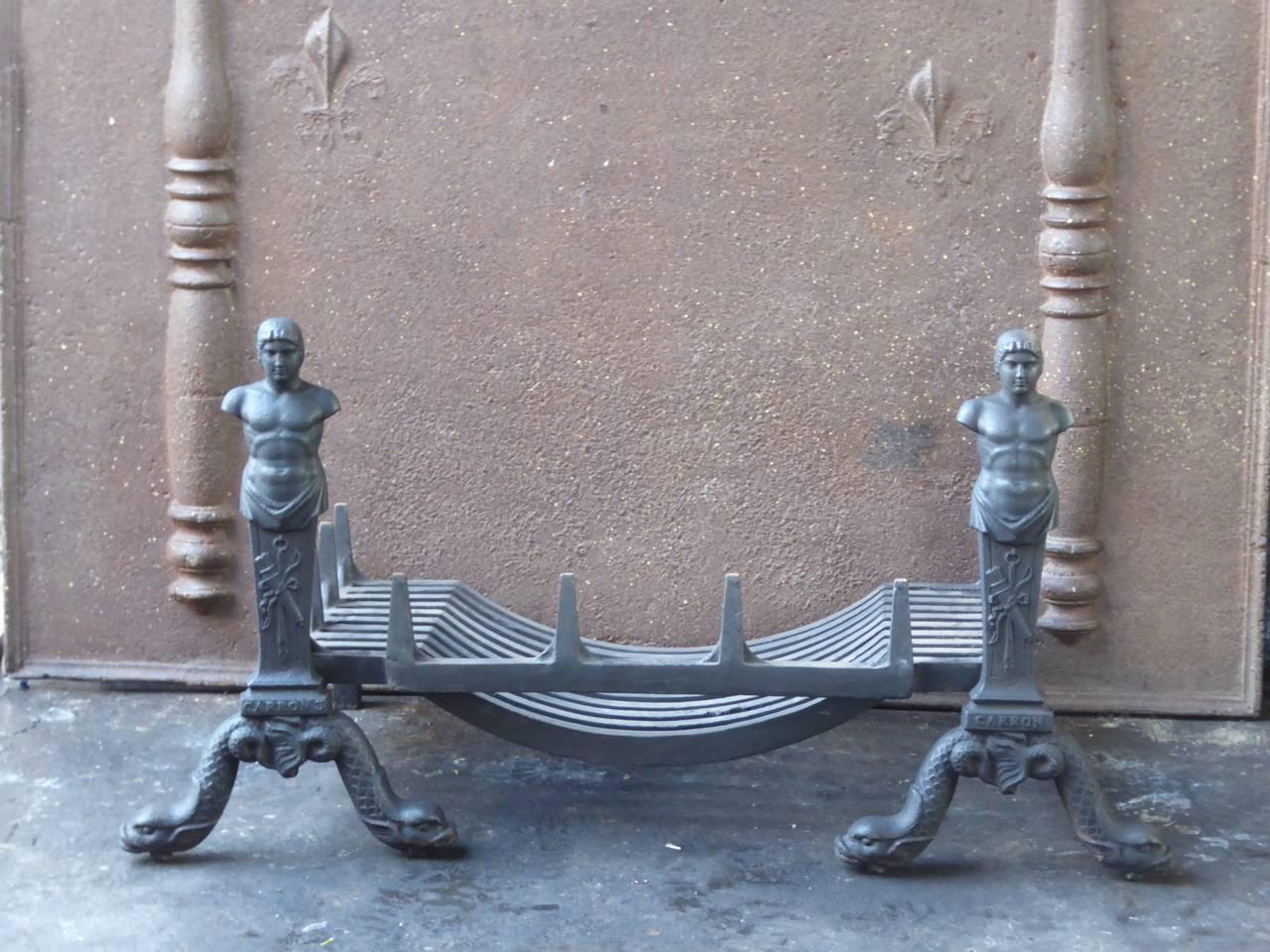 18th-9th century English Georgian fireplace grate made of cast iron and wrought iron.

We have a unique and specialized collection of antique and used fireplace accessories consisting of more than 1000 listings at 1stdibs. Amongst others, we always