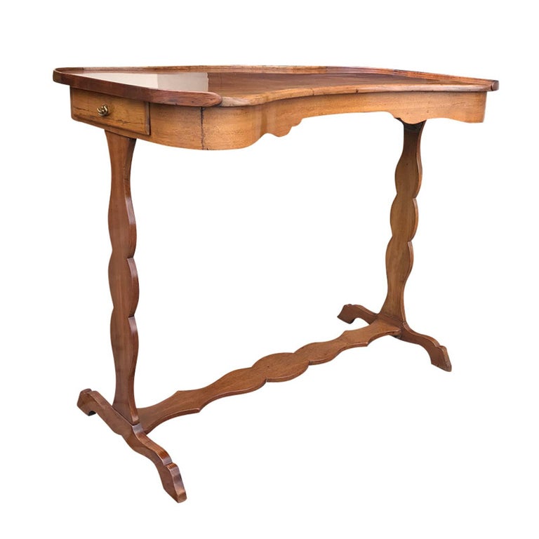 18th 19th Century French Kidney Shape Writing Table With Slides