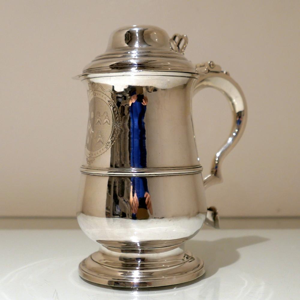 Antique George III Sterling Silver Tankard London 1789 Hester Bateman For Sale 6