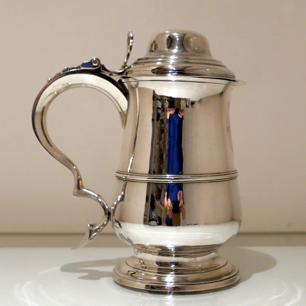 Antique George III Sterling Silver Tankard London 1789 Hester Bateman For Sale 1