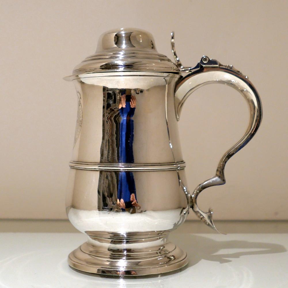 Antique George III Sterling Silver Tankard London 1789 Hester Bateman For Sale 2