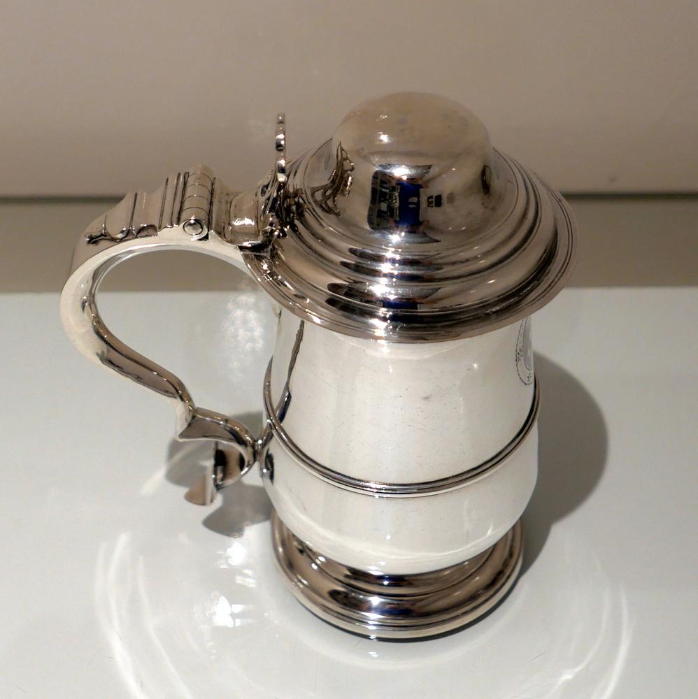 Antique George III Sterling Silver Tankard London 1789 Hester Bateman For Sale 3