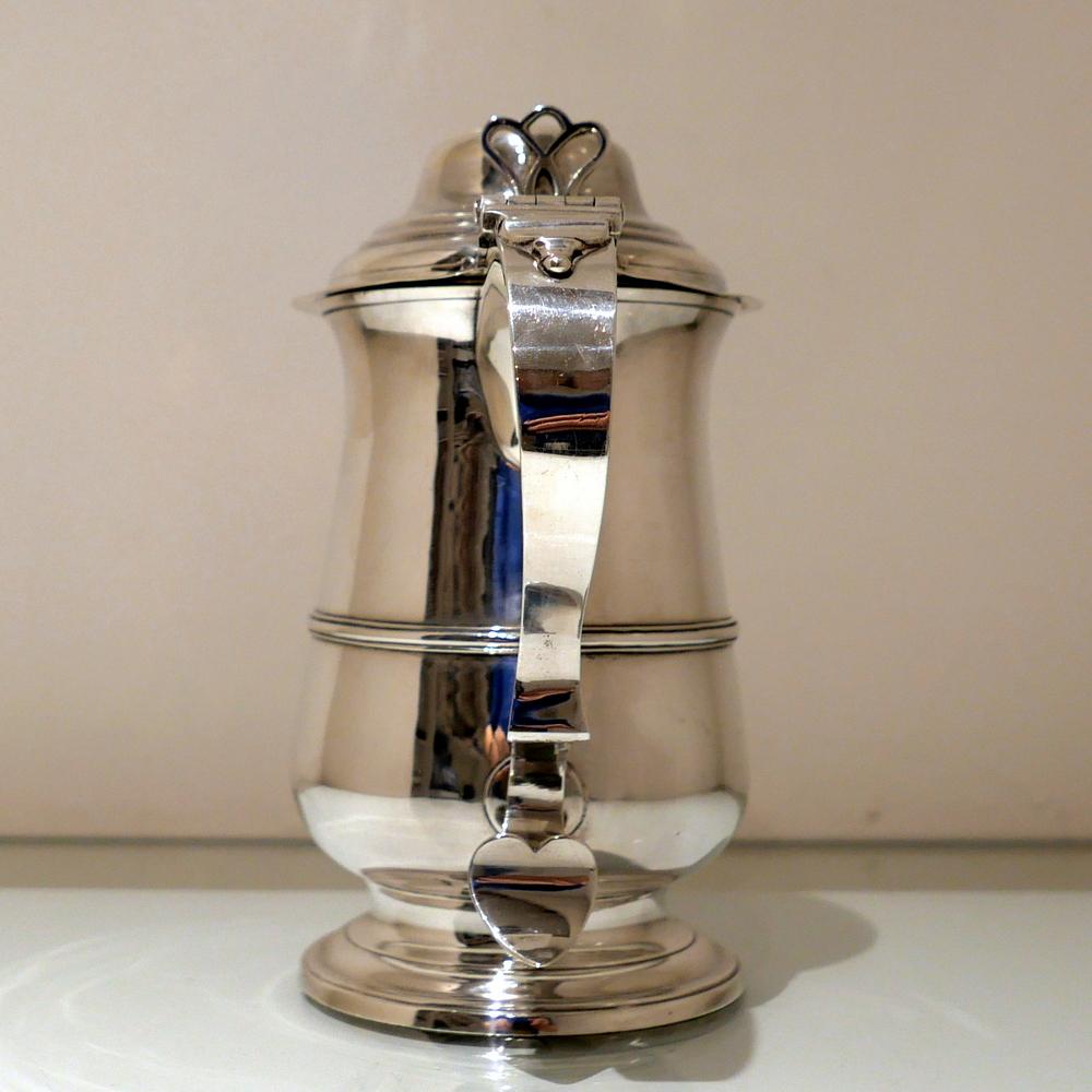 Antique George III Sterling Silver Tankard London 1789 Hester Bateman For Sale 4