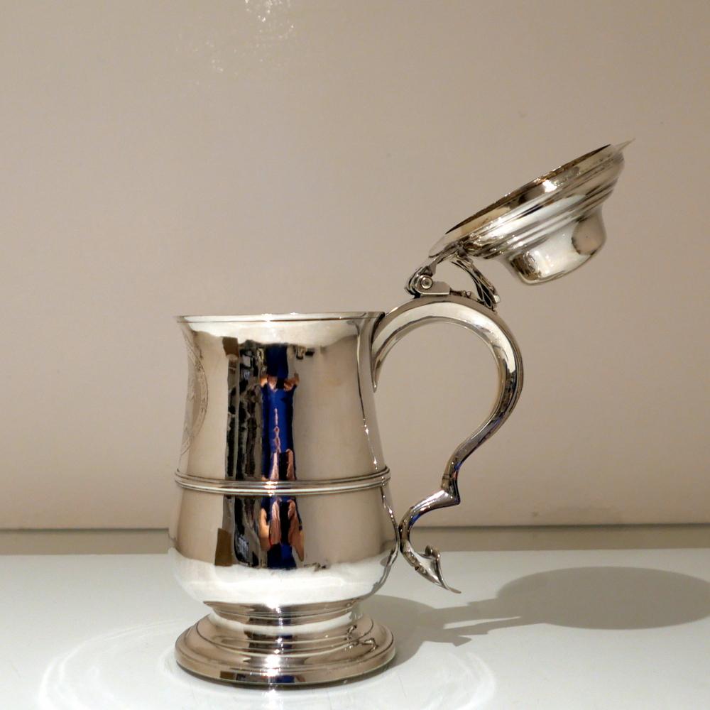 Antique George III Sterling Silver Tankard London 1789 Hester Bateman For Sale 5