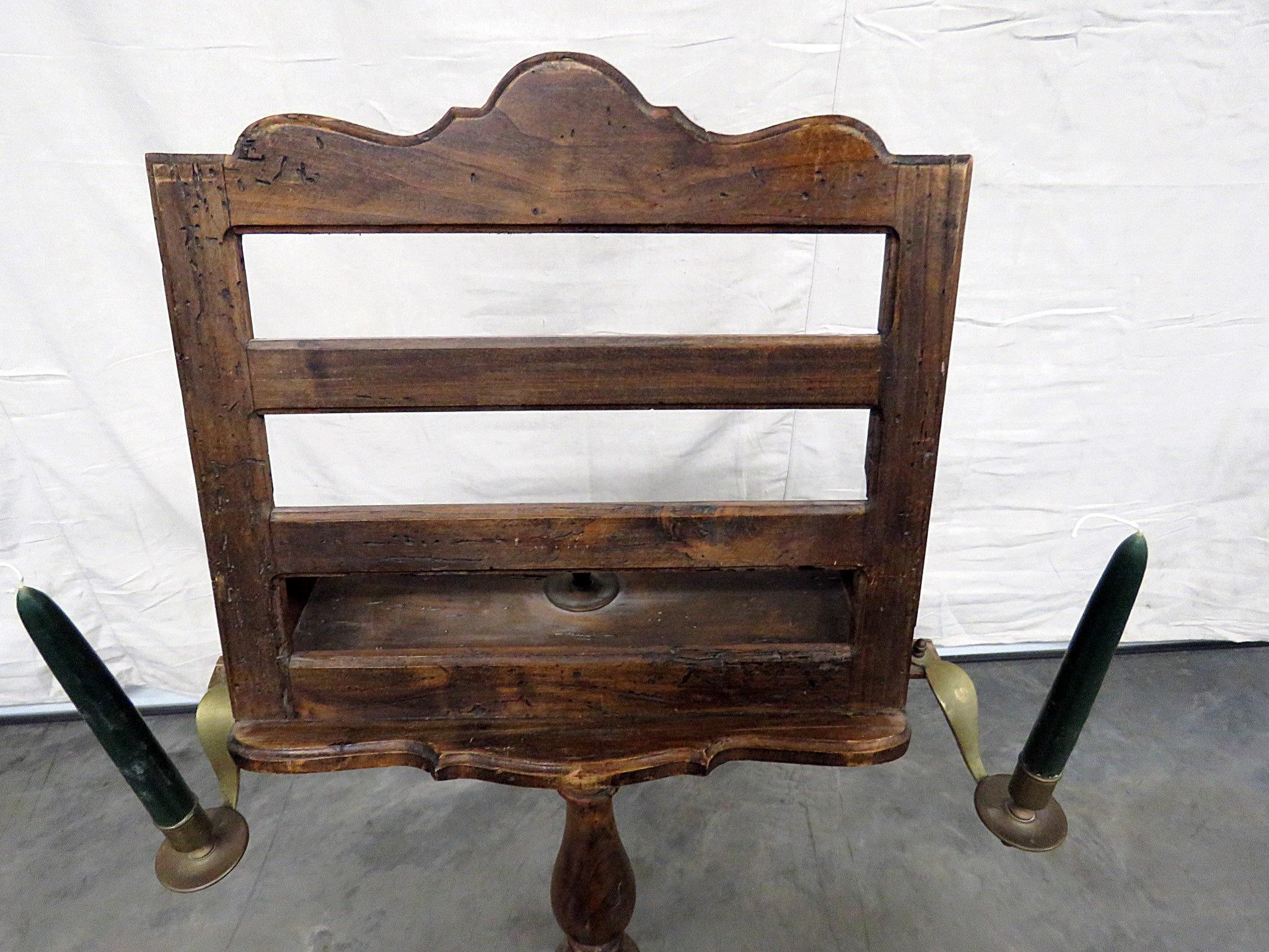 18th century antique music stand with 2 candle holders.