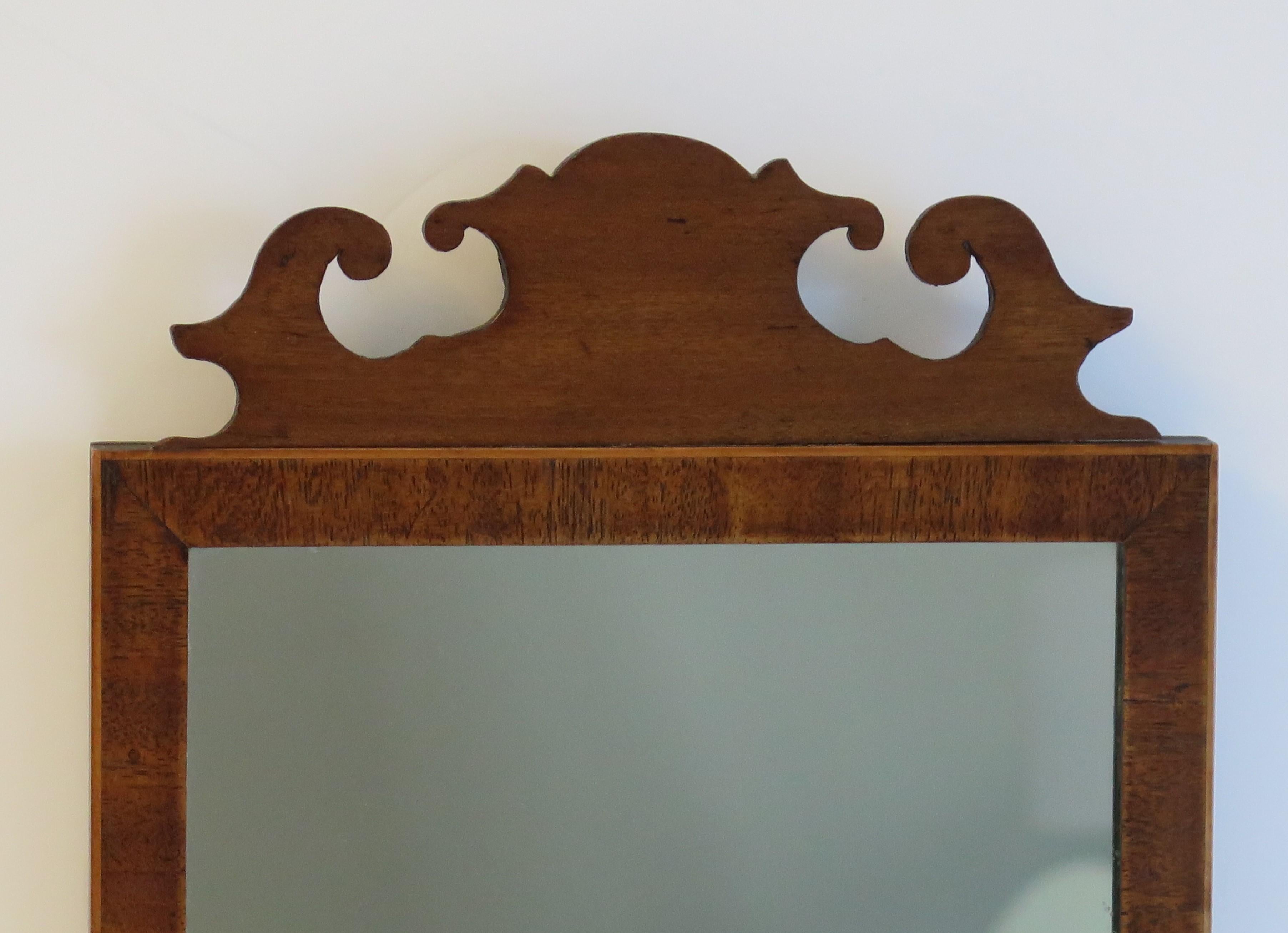 18thC Antique small Wall Mirror very good detail, English Circa 1770 For Sale 7