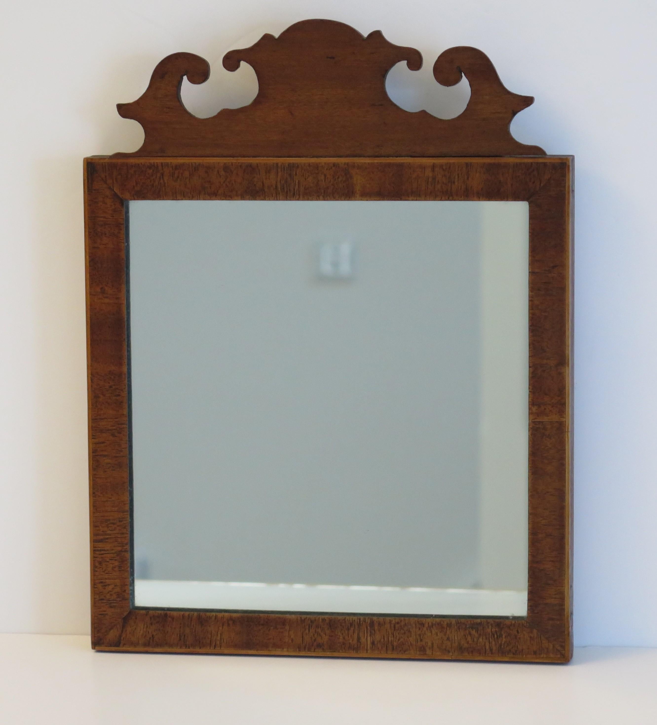 19th Century 18thC Antique small Wall Mirror very good detail, English Circa 1770 For Sale