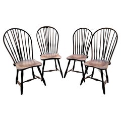 Antique 18Thc  Balloon Back Windsor Chairs From New England