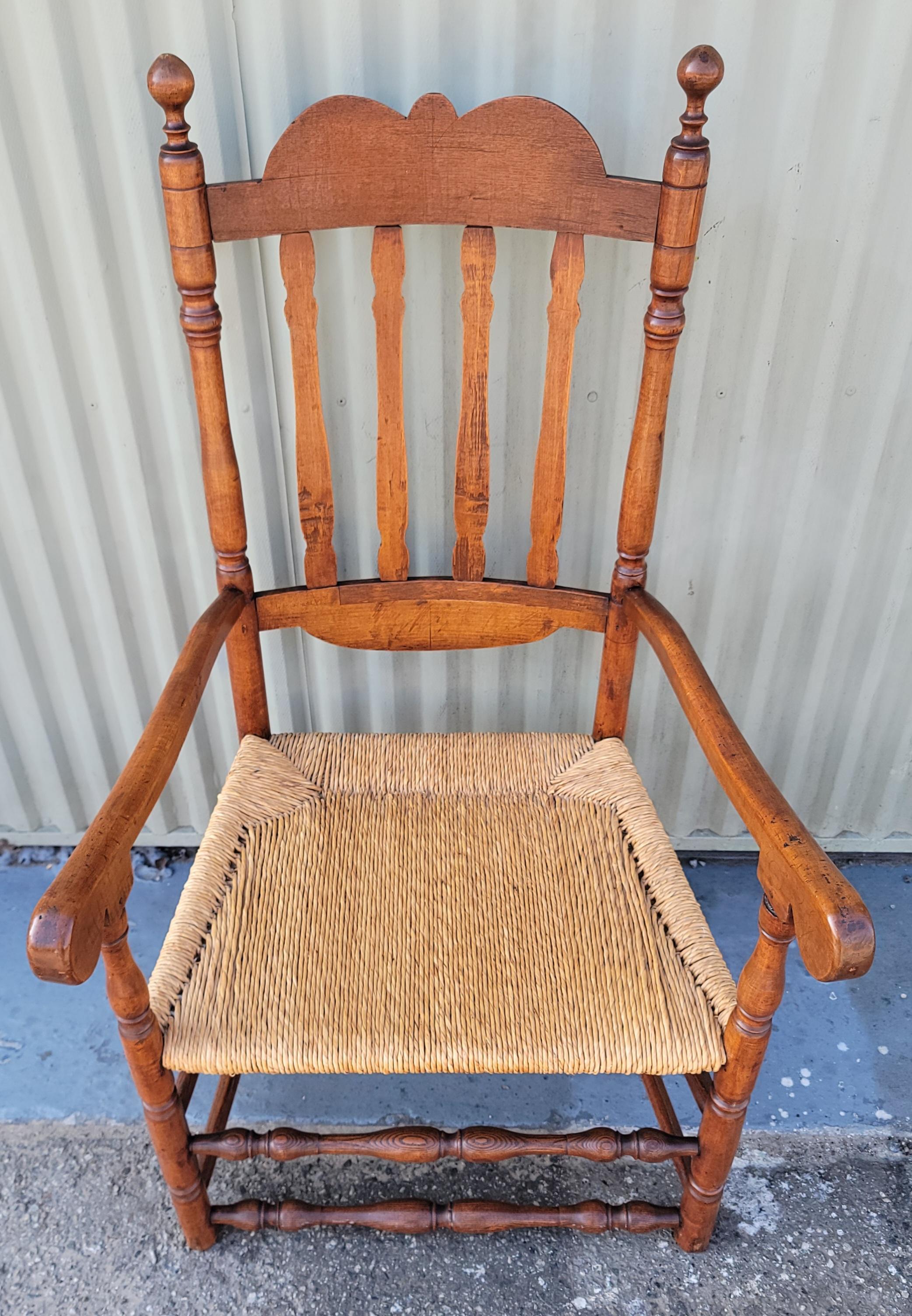 American 18Thc Banister Back Chair From New England For Sale
