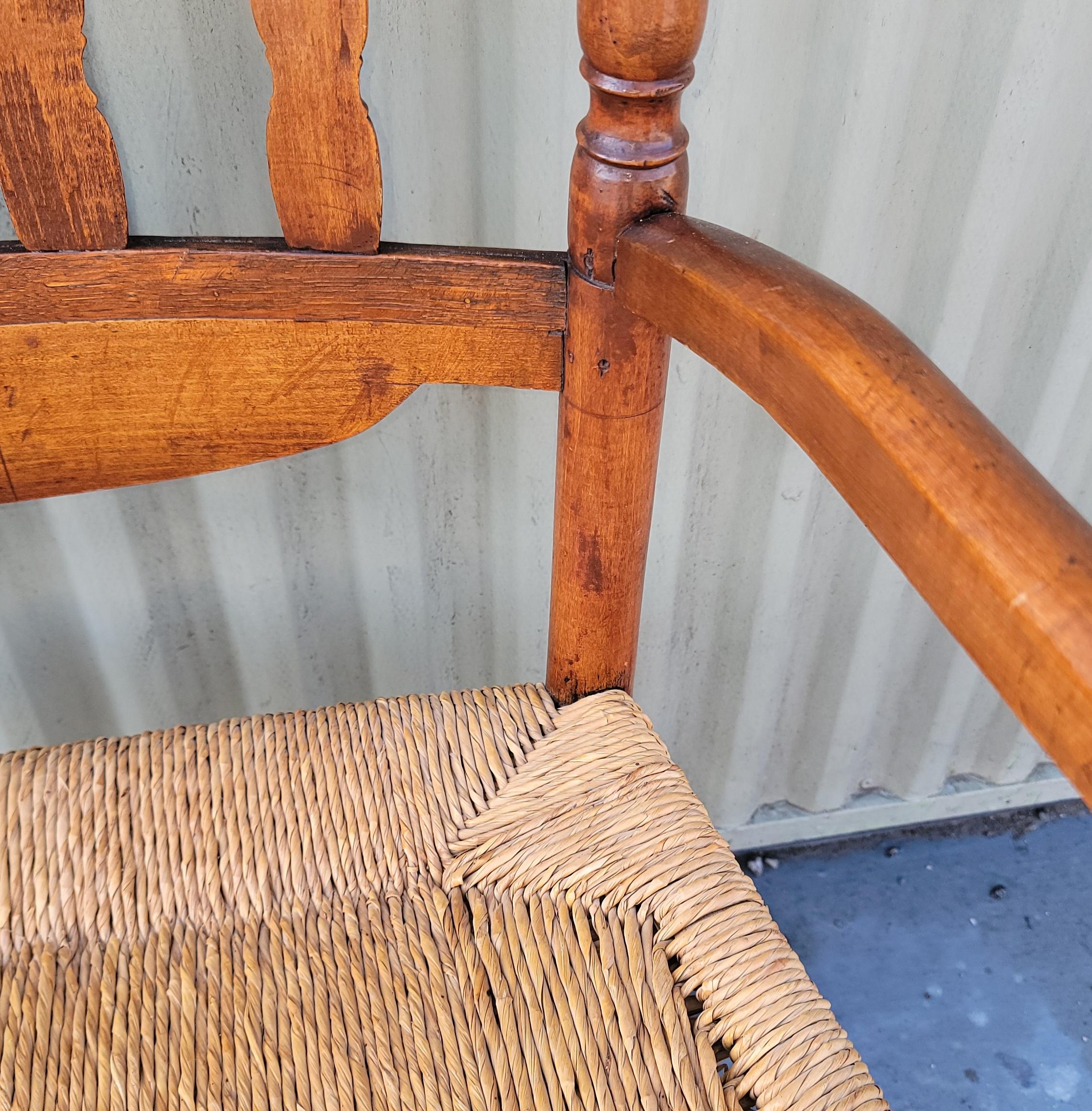 Hand-Crafted 18Thc Banister Back Chair From New England For Sale