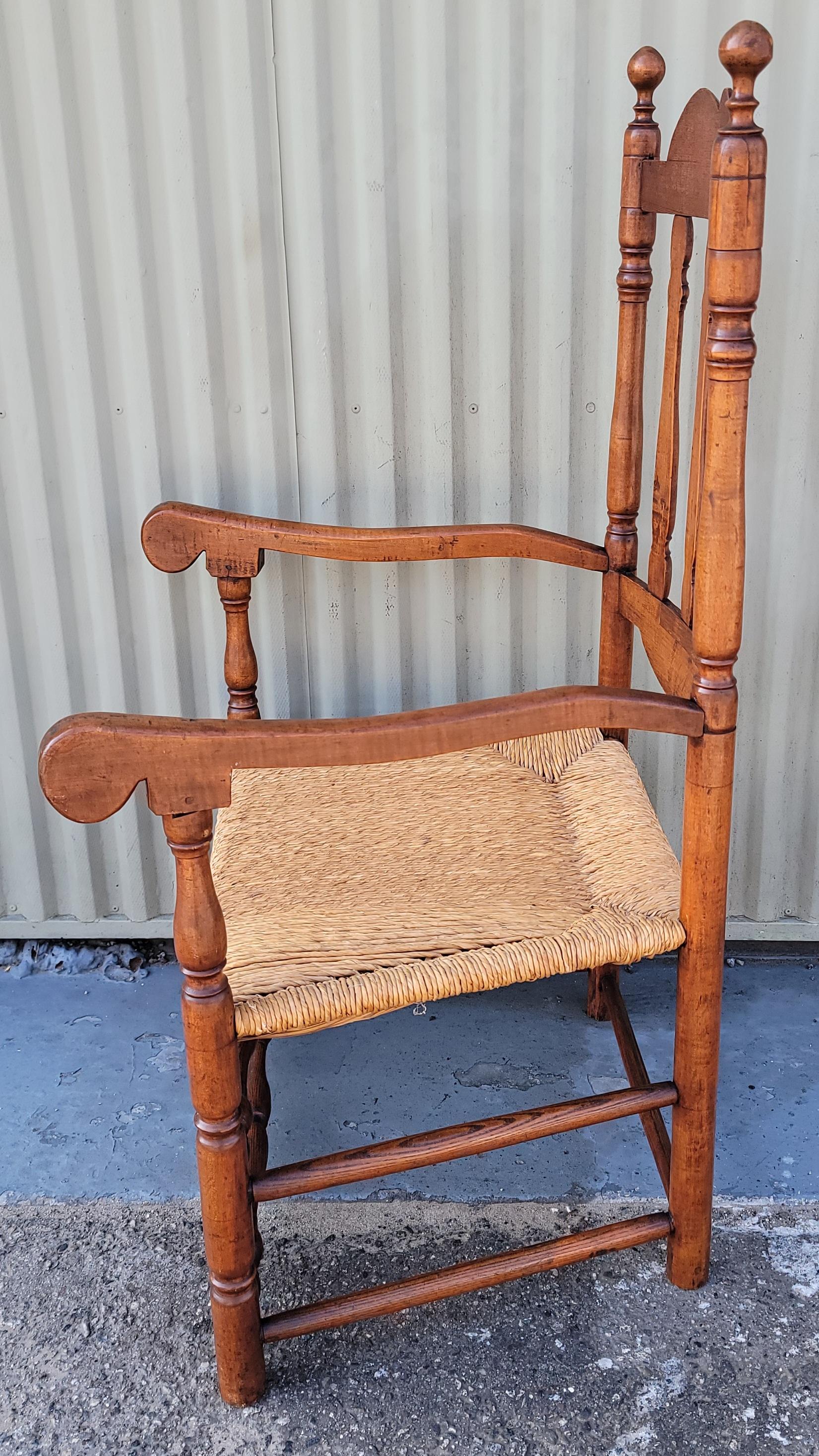 18Thc Banister Back Chair From New England In Good Condition For Sale In Los Angeles, CA