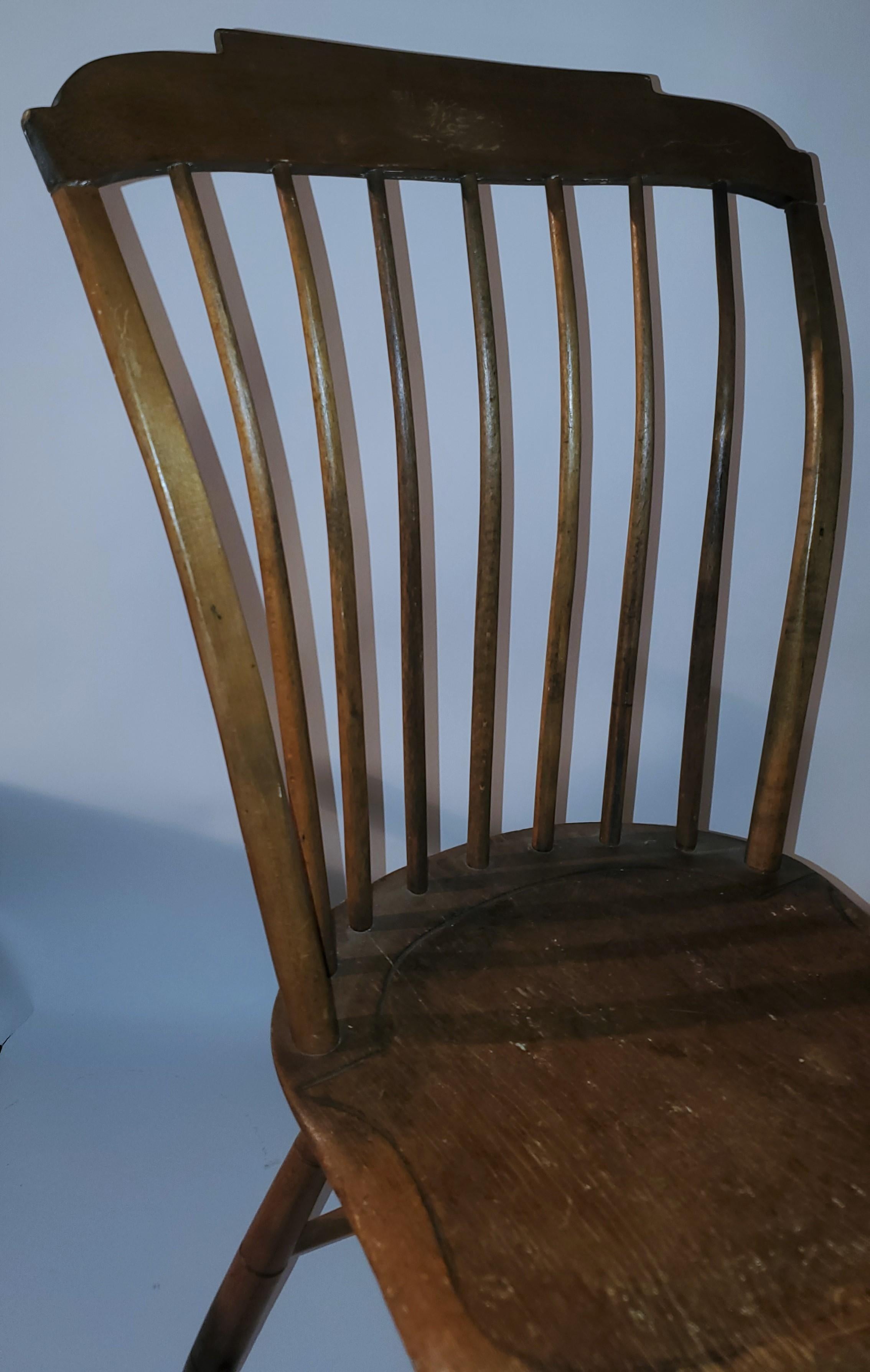 American 18th Century Bow Back Signed S, KILBURN Windsor Chair