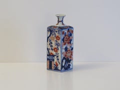 18thC. Chinese Export Bottle Vase porcelain Hand Painted Imari, Qing Ca 1740