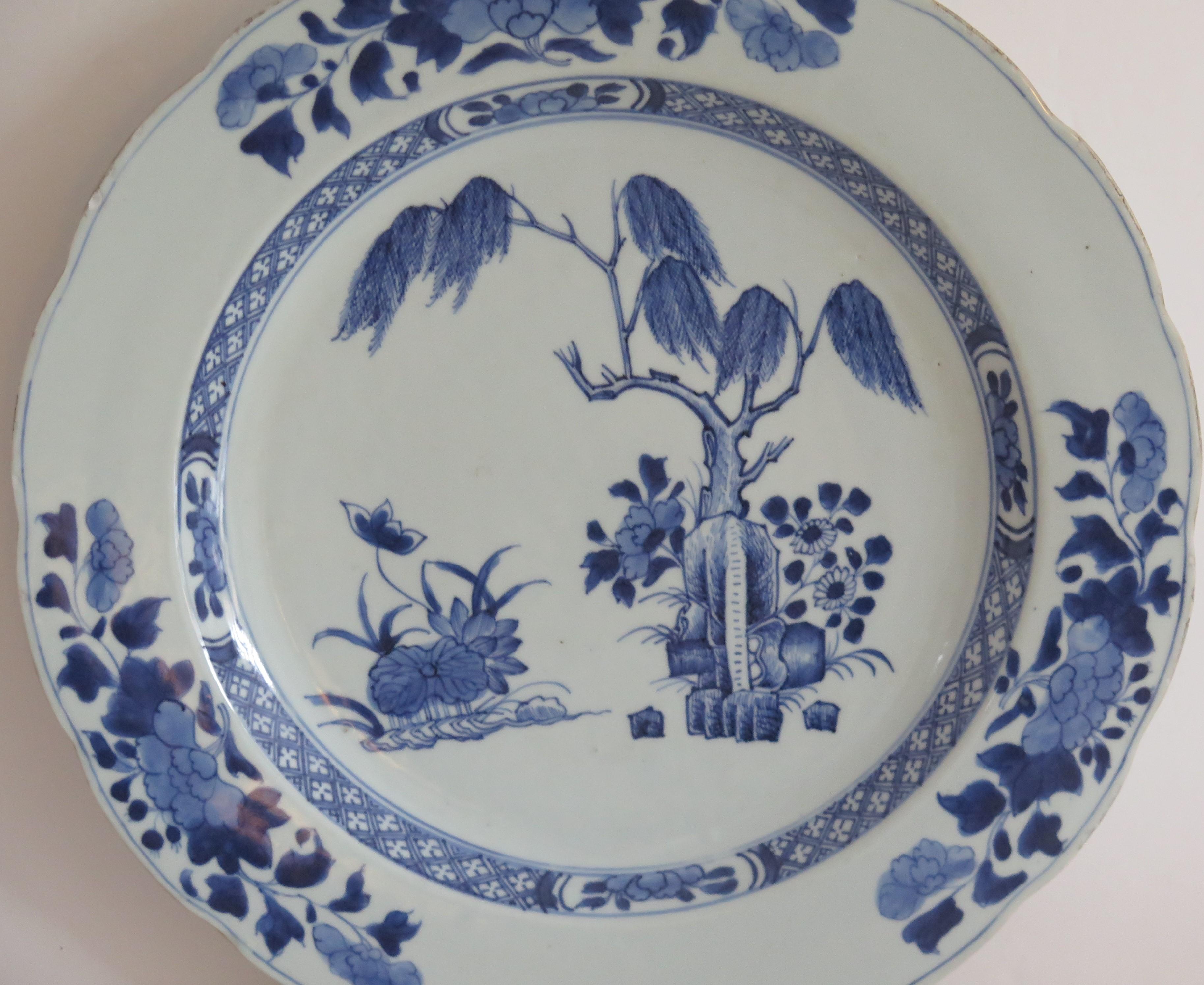 Hand-Painted Qing Qianlong Chinese Charger or Large Plate Blue & White, circa 1770
