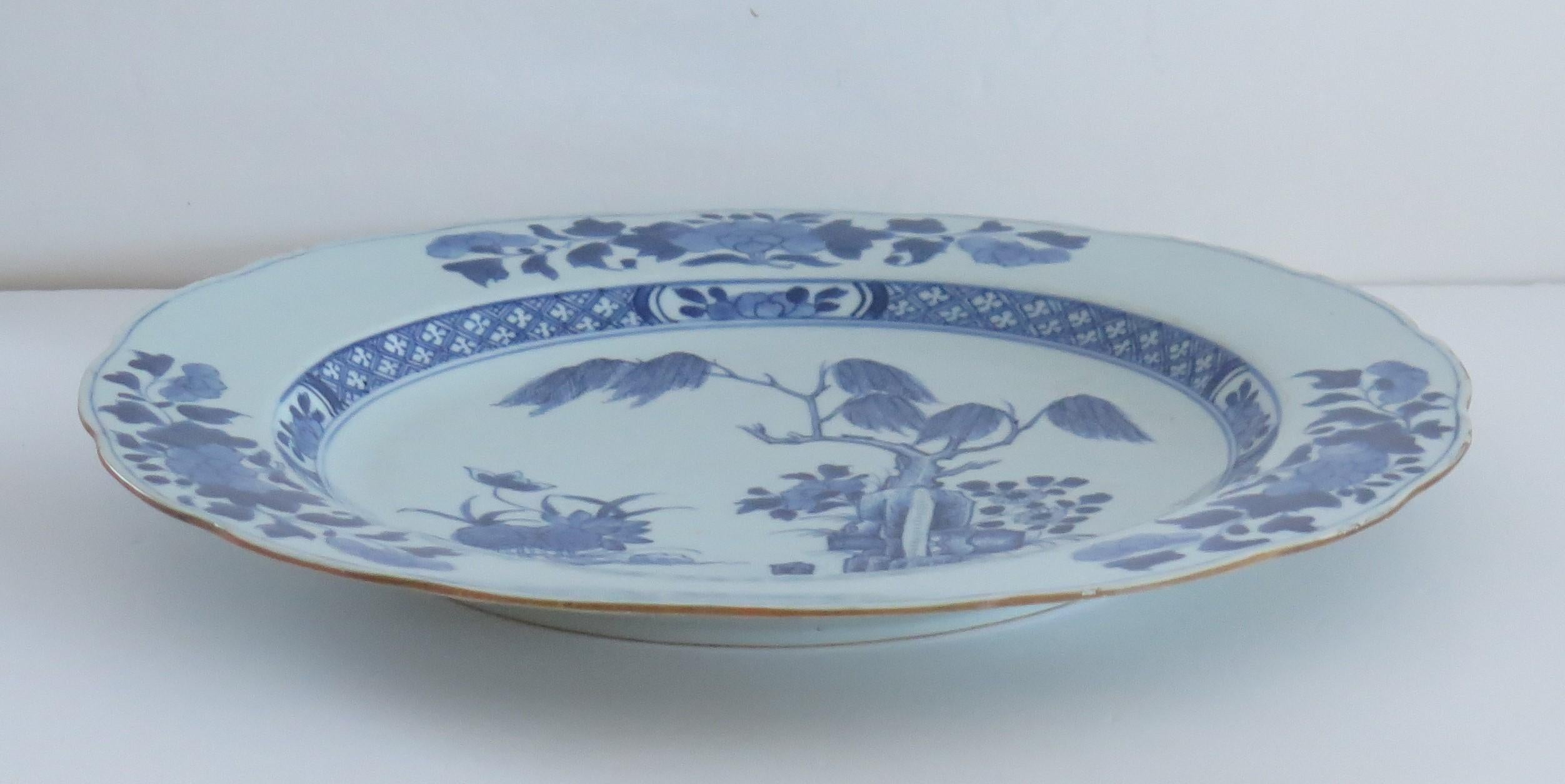 Qing Qianlong Chinese Charger or Large Plate Blue & White, circa 1770 1