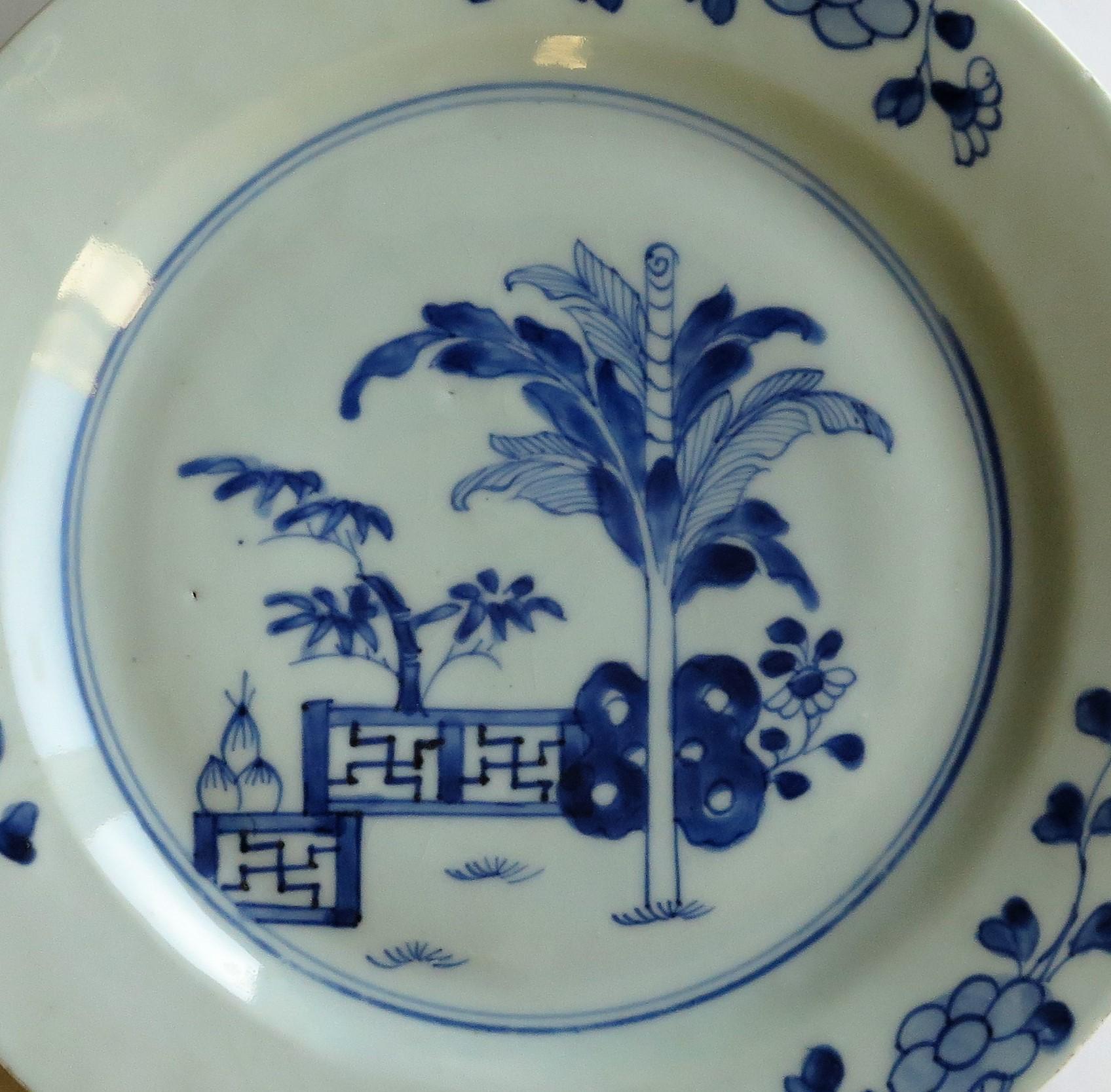18th Century Chinese Porcelain Plate Blue and White Hand Painted, Qing 5