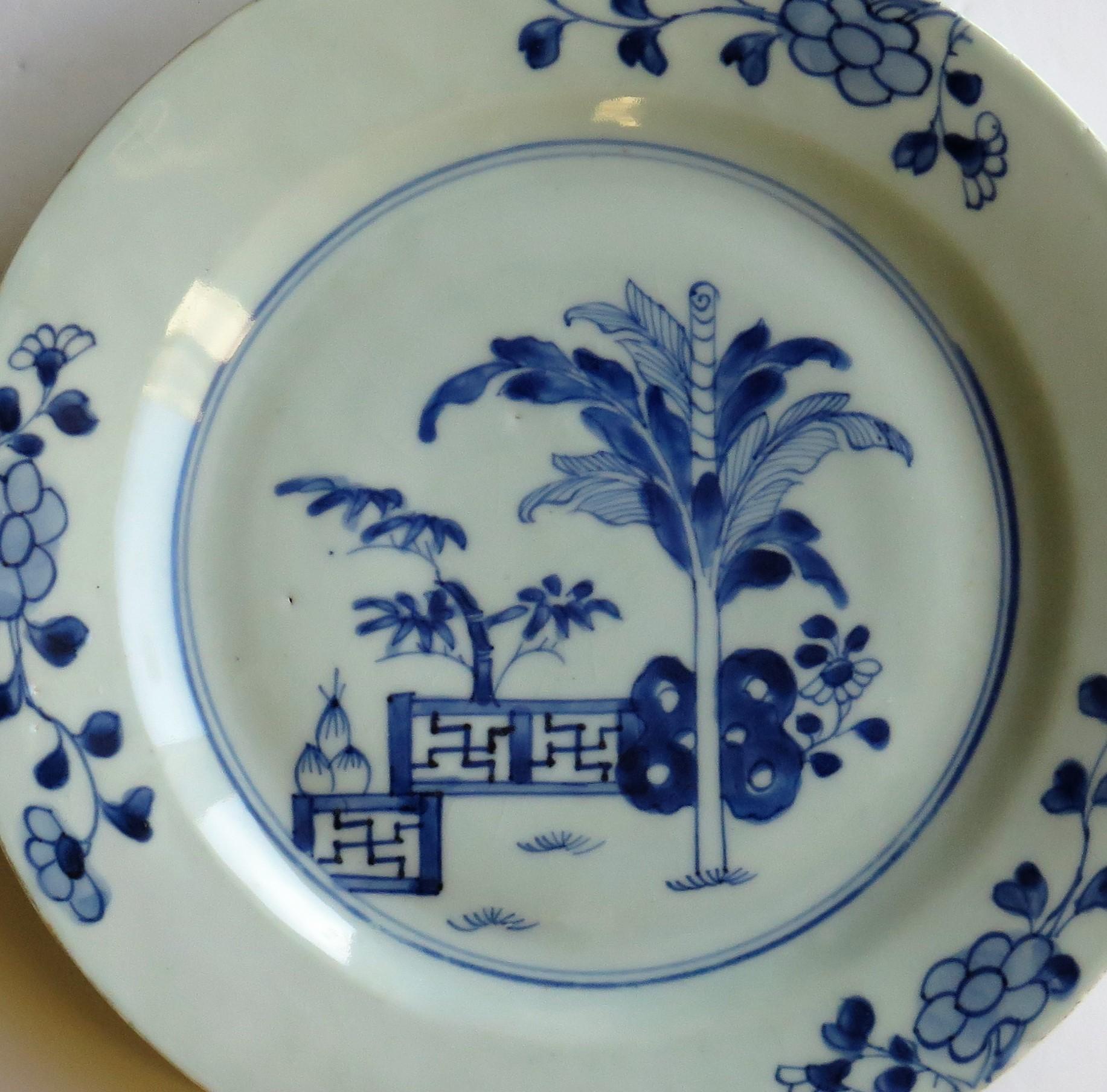 This is a beautiful hand painted blue and white Chinese porcelain plate, dating to the second half of the 18th century, circa 1770, Qing dynasty.

The plate is well potted, and has been hand decorated in a free flowing manner in varying shades of
