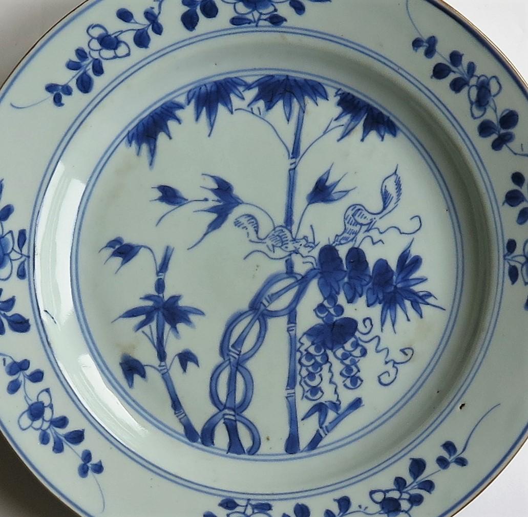 18thC Chinese Porcelain Plate Blue and White squirrels in Bamboo Qing circa 1730 7