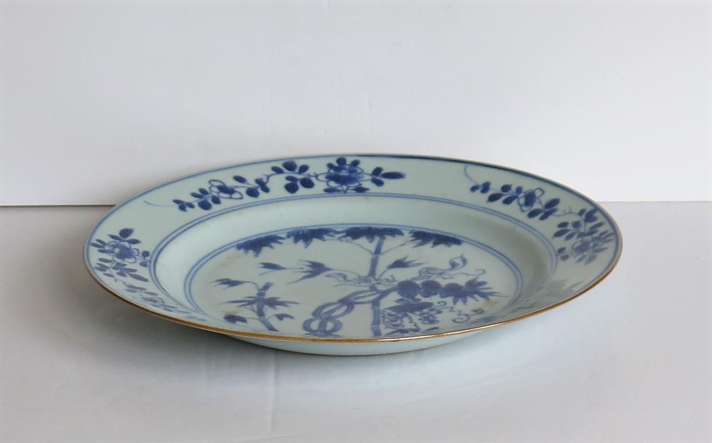18thC Chinese Porcelain Plate Blue and White squirrels in Bamboo Qing circa 1730 4