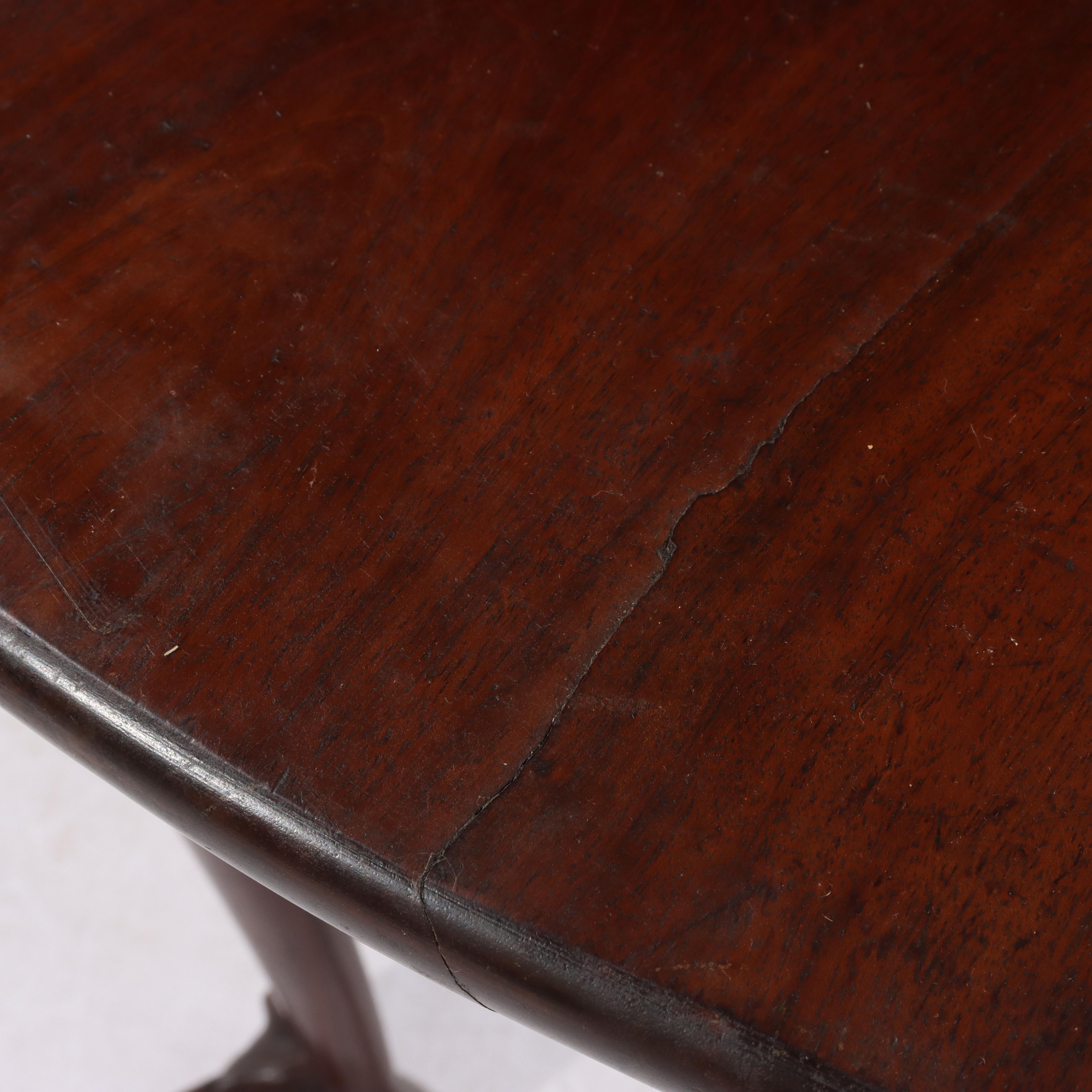 18th Century and Earlier 18thC Chippendale Mahogany Drop Leaf Claw & Ball Foot Gate Leg Table For Sale