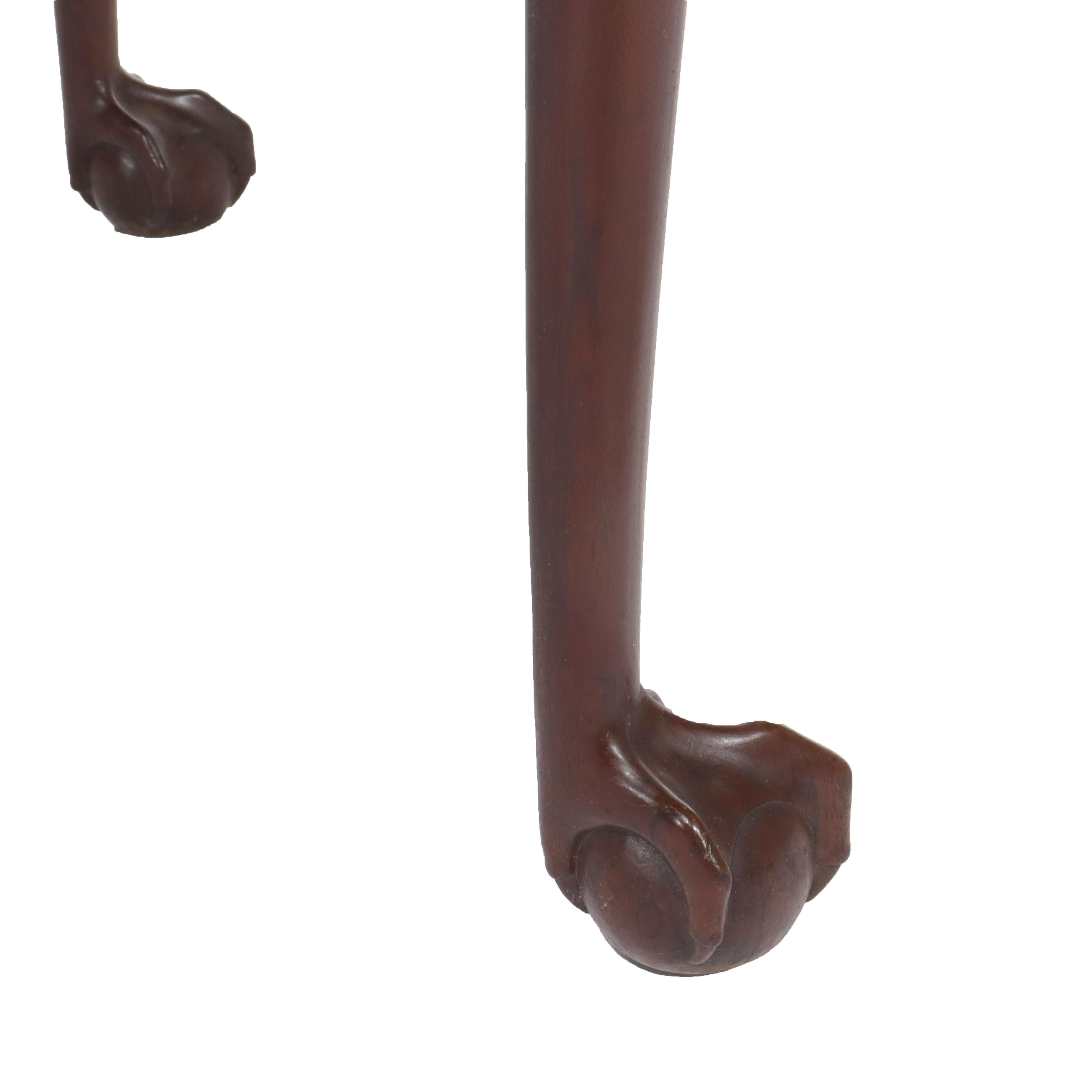 18thC Chippendale Mahogany Drop Leaf Claw & Ball Foot Gate Leg Table For Sale 5