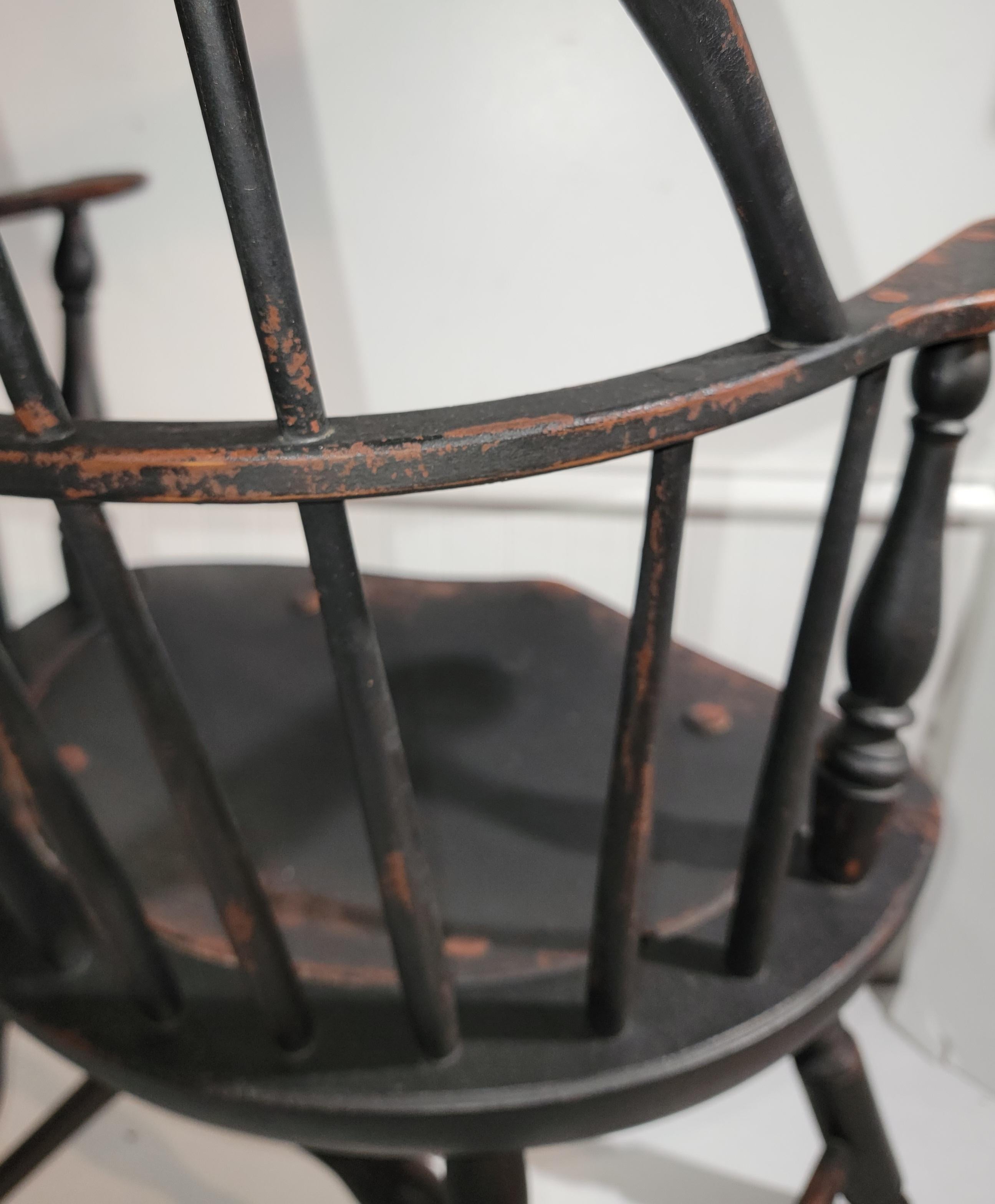 18. Jahrhundert Kamm zurück New England Windsor Reproduktion Stuhl im Angebot 2