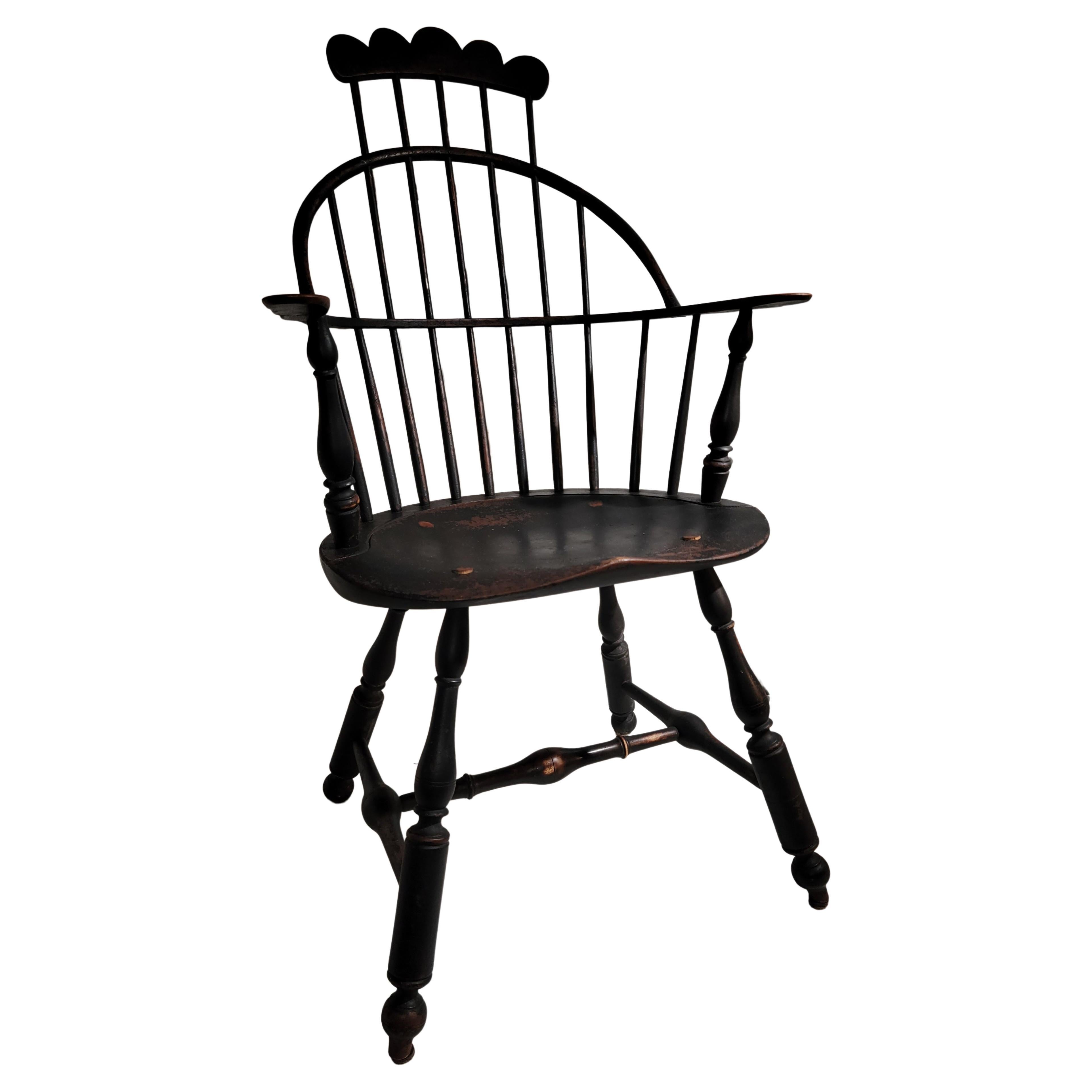 18. Jahrhundert Kamm zurück New England Windsor Reproduktion Stuhl im Angebot