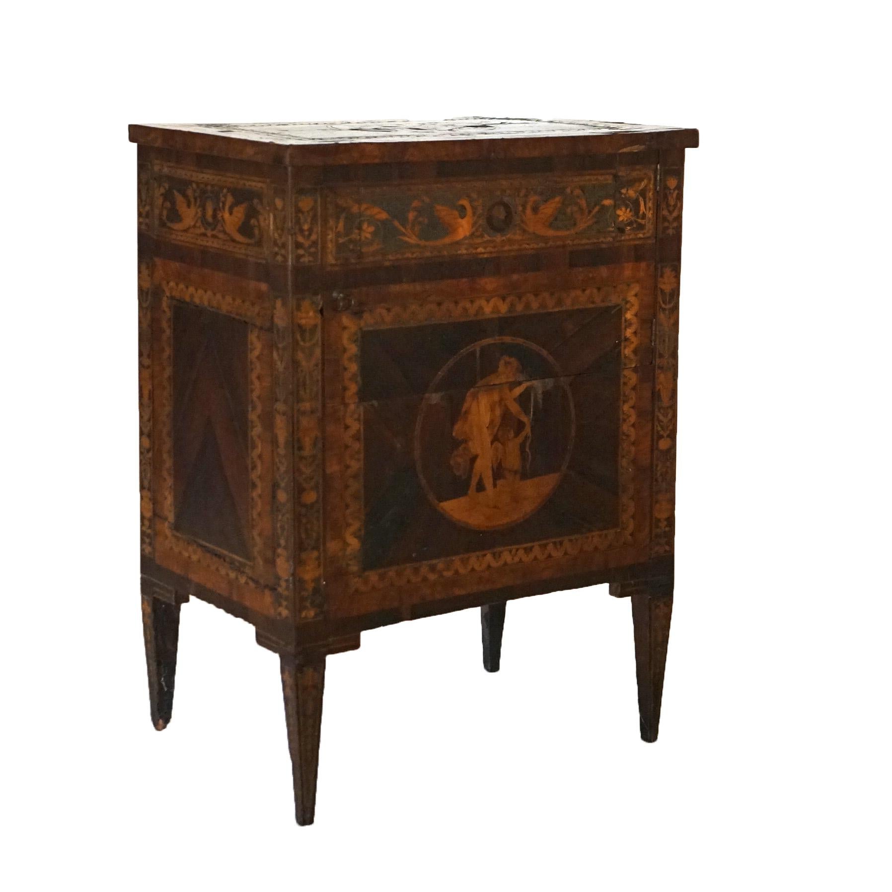 18thC Commode by Giovanni Battista Maggiolini with Classical Scenic Inlay c1770 In Good Condition For Sale In Big Flats, NY
