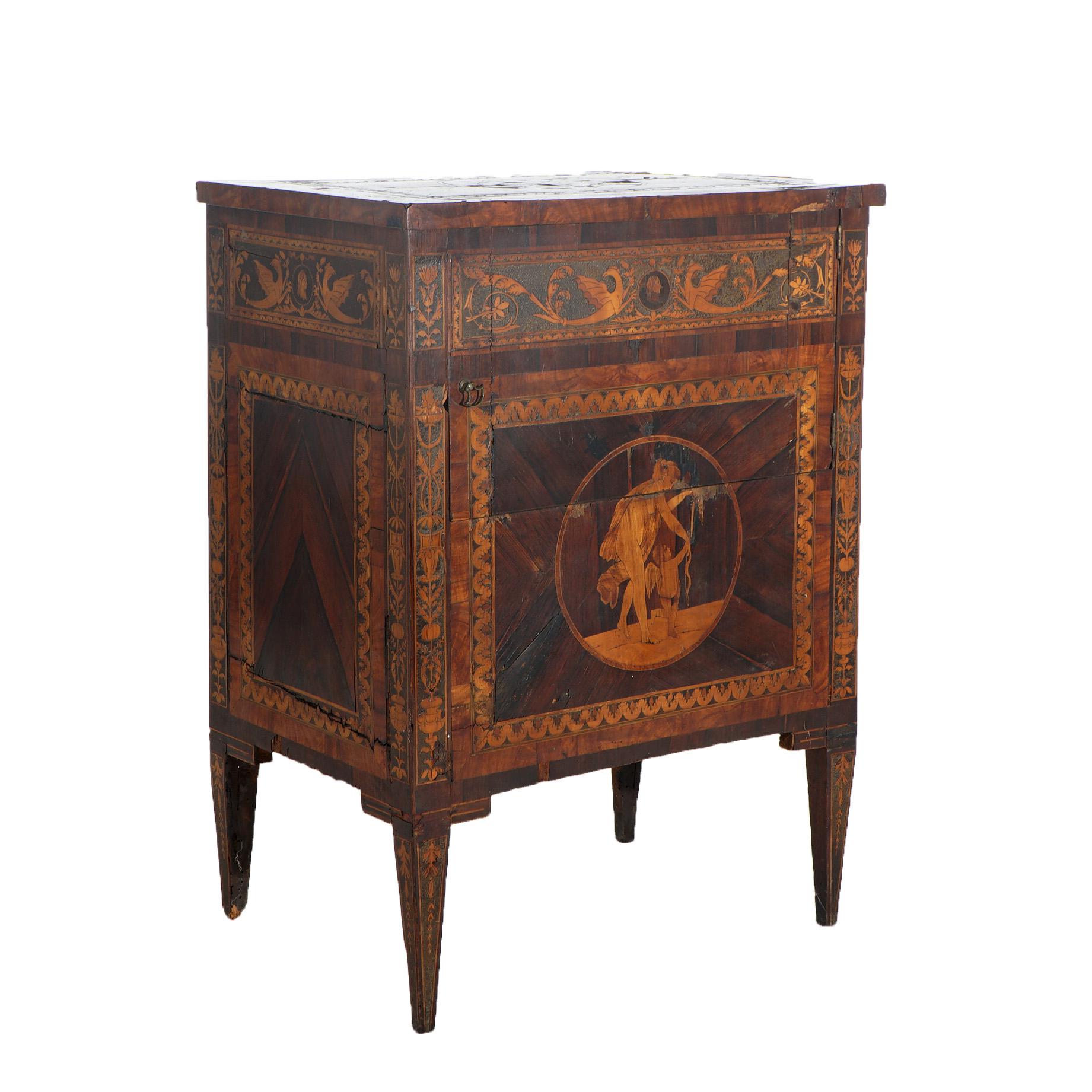 18th Century and Earlier 18thC Commode by Giovanni Battista Maggiolini with Classical Scenic Inlay c1770 For Sale