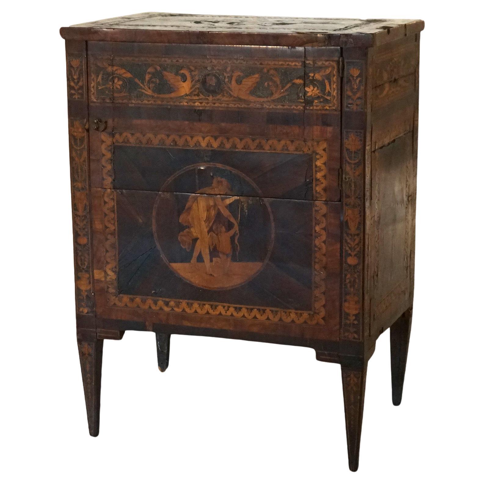 18thC Commode by Giovanni Battista Maggiolini with Classical Scenic Inlay c1770 For Sale