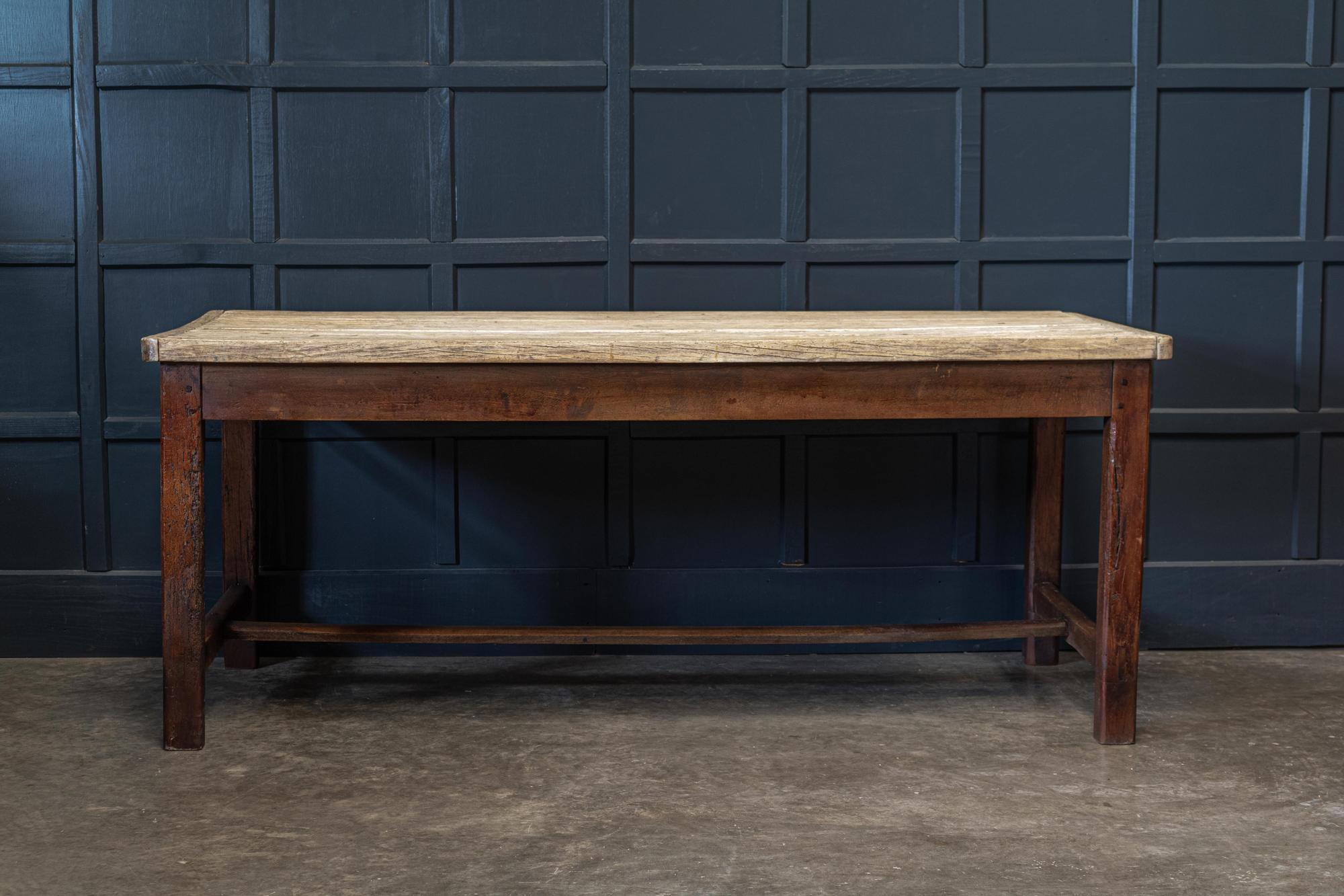 18thC English Estate Made Sycamore Top Prep Table 3