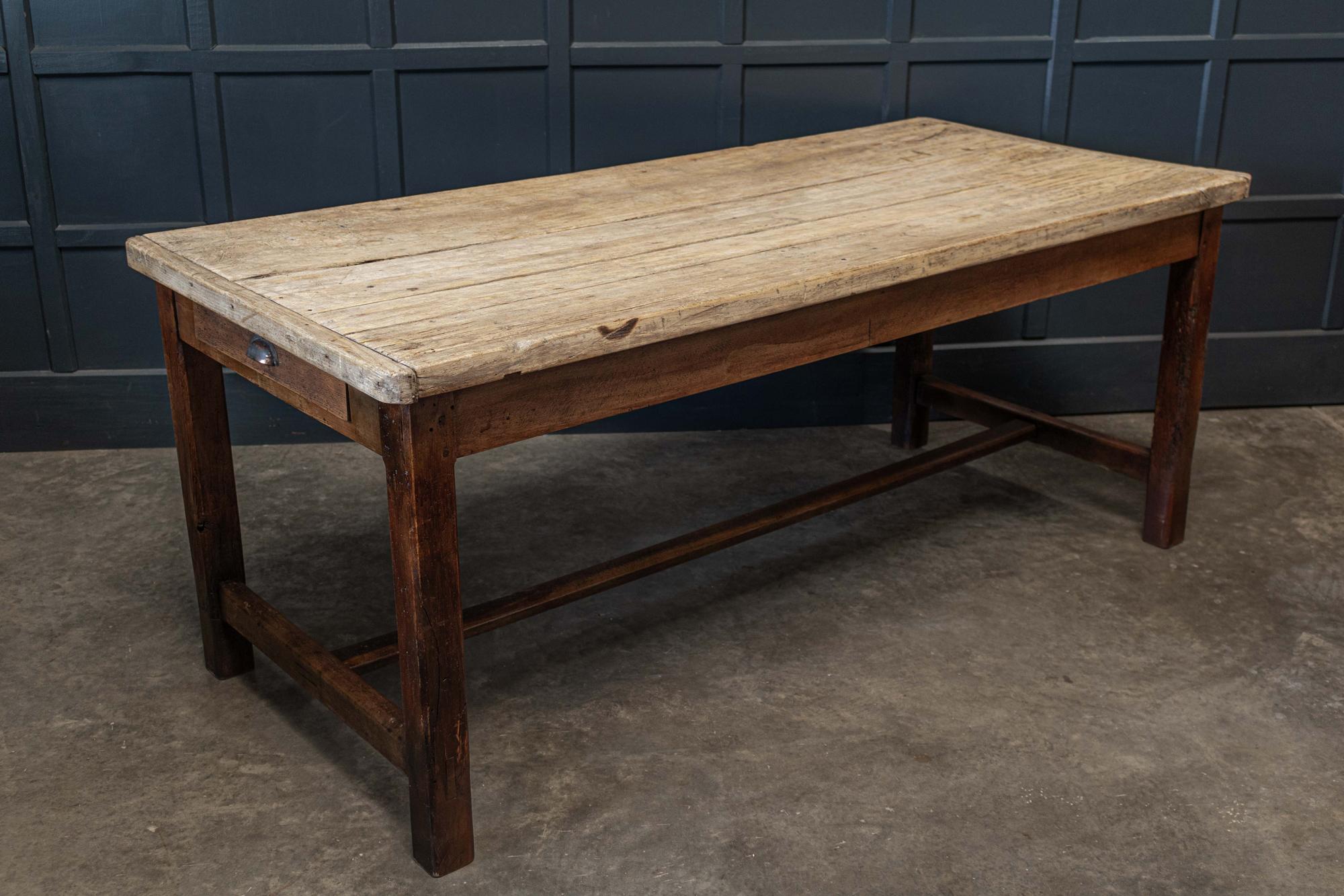 Late 18th Century 18thC English Estate Made Sycamore Top Prep Table