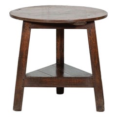 18thC English Fruitwood Cricket Table