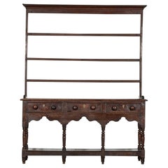 18thC English George II Oak Potboard Dresser
