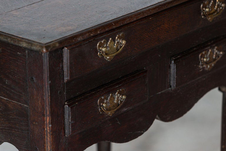 18th C English George III Oak Low Boy Side Table For Sale 9