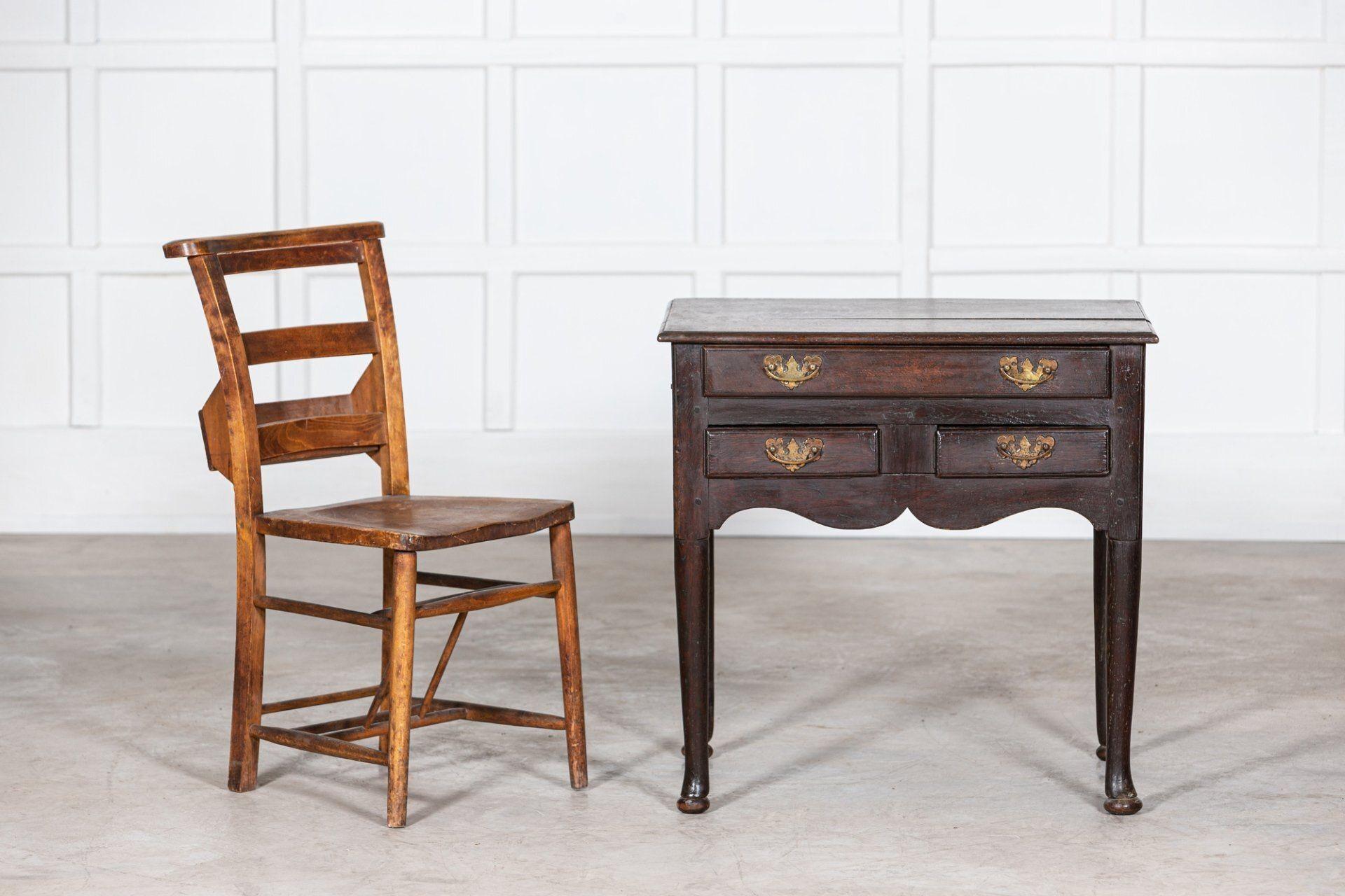 18th Century and Earlier 18th C English George III Oak Low Boy Side Table