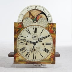 18thC English Joseph Wilde Macclesfield Tall Case Clockworks, Moon Phase Dial