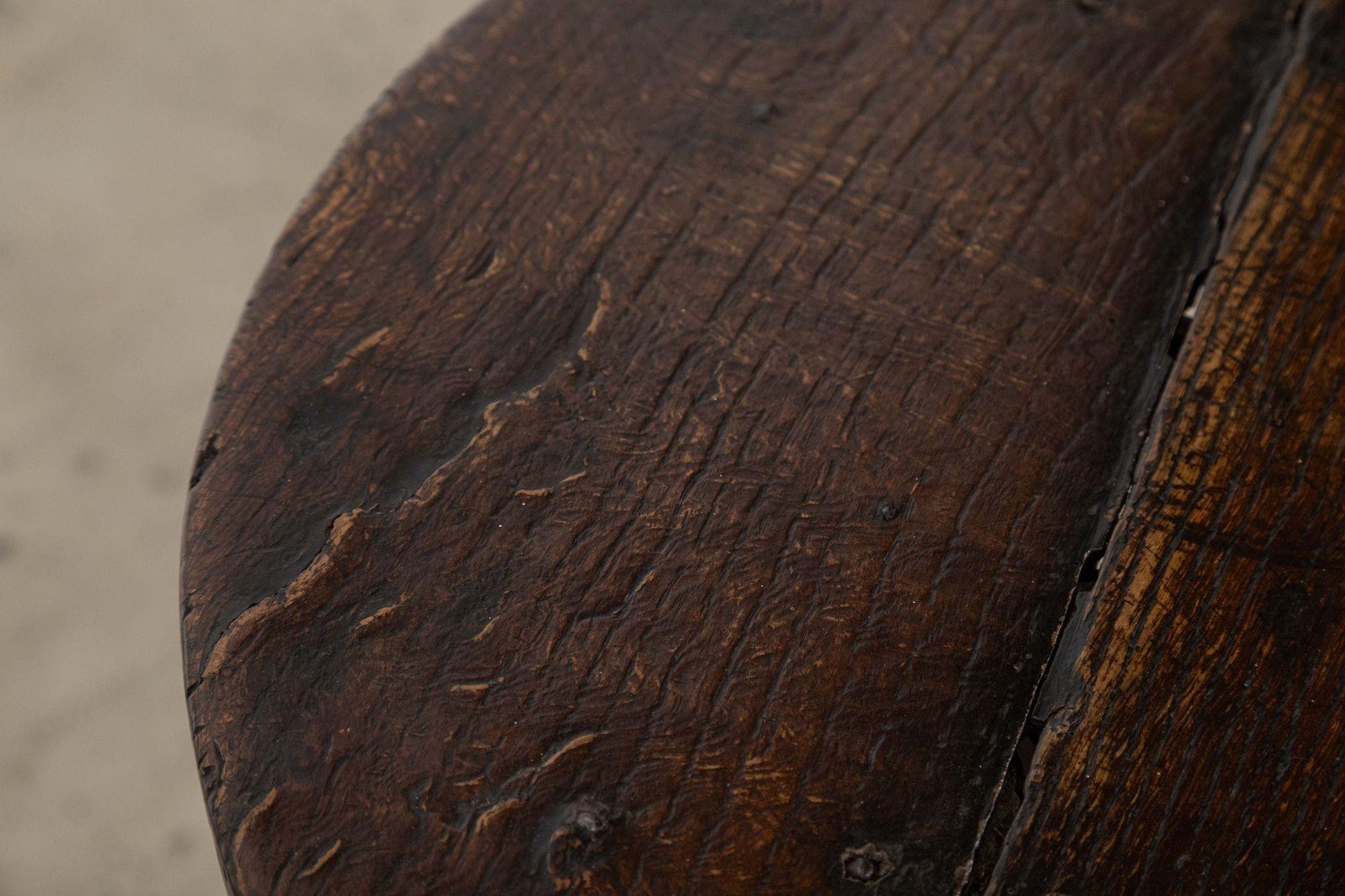 18thC English Oak Cricket Table For Sale 8