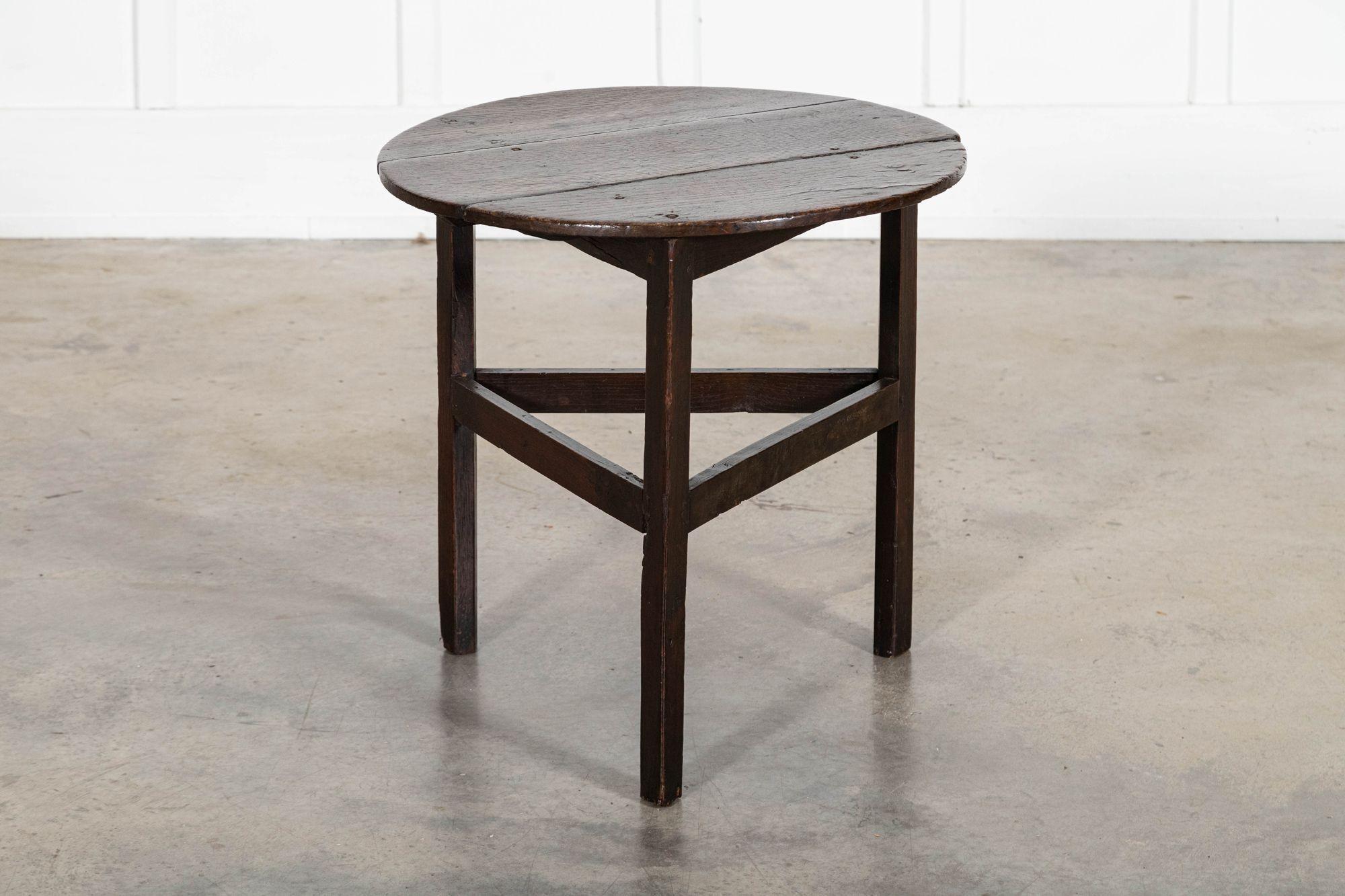 18th Century and Earlier 18thC English Oak Cricket Table For Sale