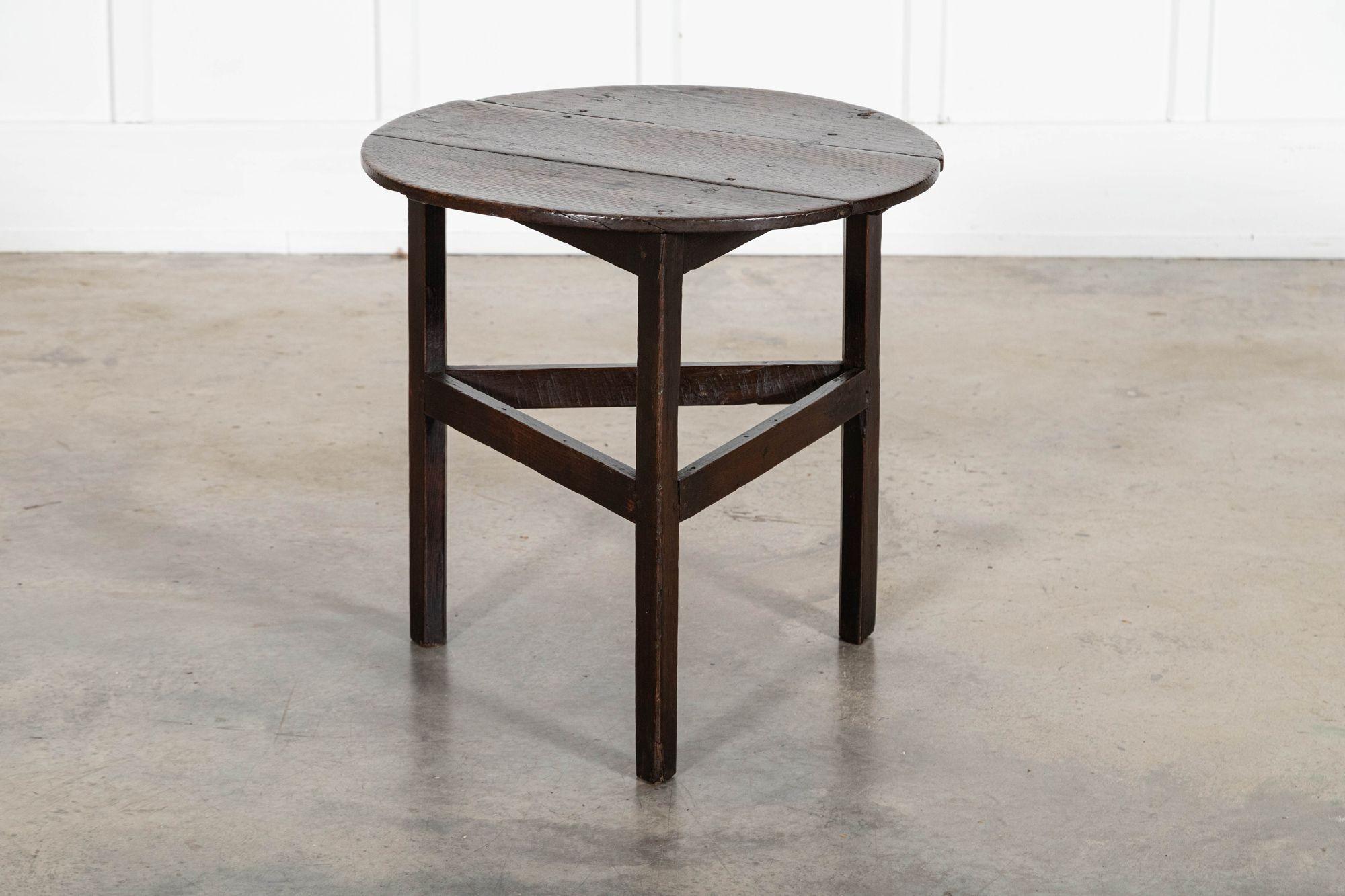 18thC English Oak Cricket Table For Sale 3