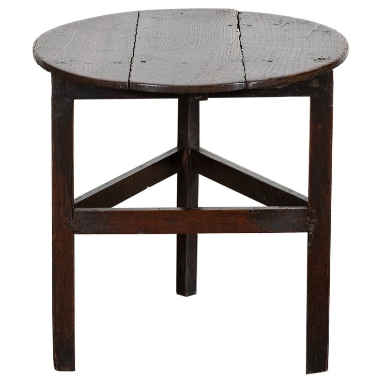 18thC English Oak Cricket Table For Sale