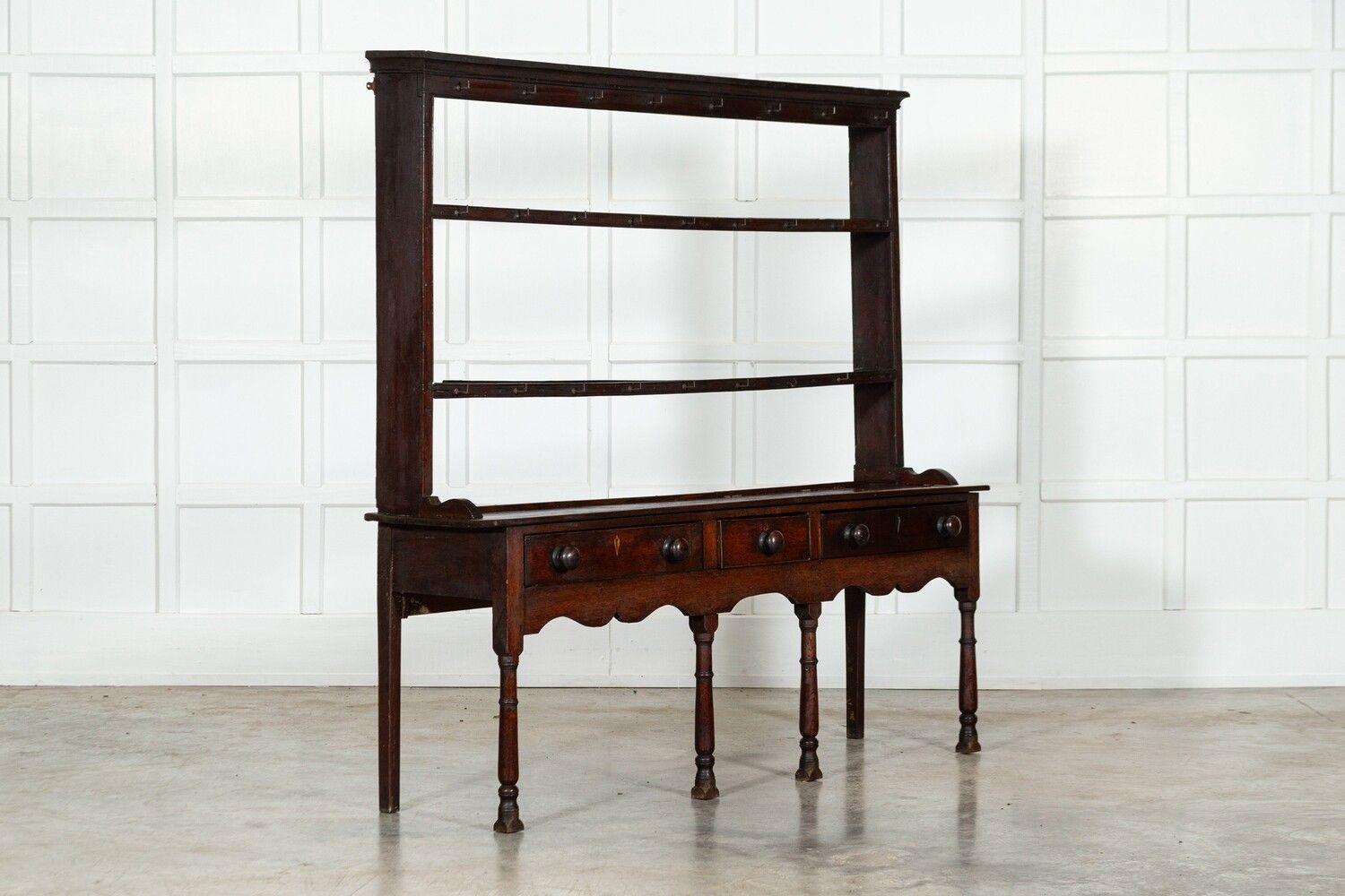 circa 1780
18thC English Oak Dresser
sku 1676
W167 x D40 x H162 cm