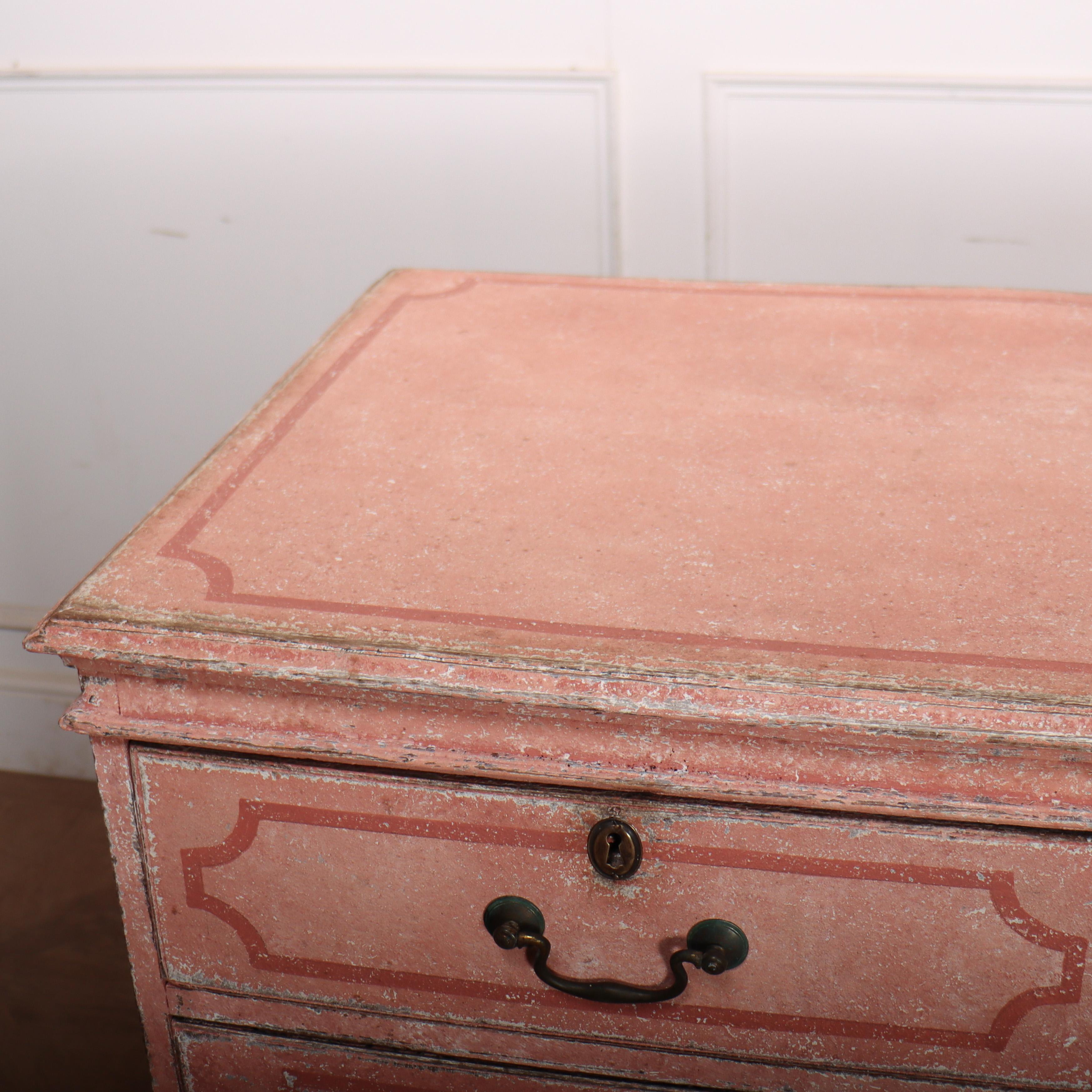 18thC English Painted Chest of Drawers For Sale 4