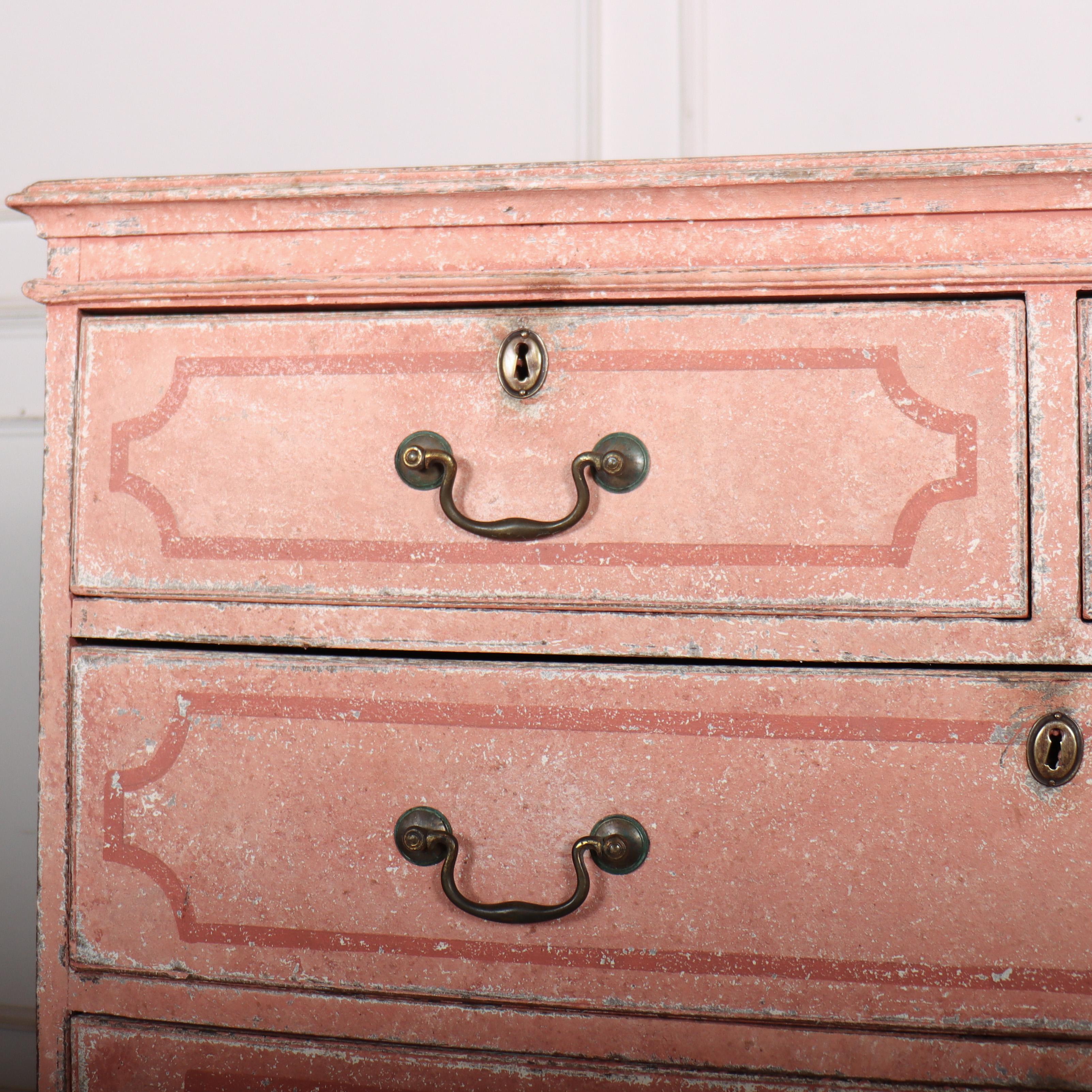 18thC English Painted Chest of Drawers For Sale 3