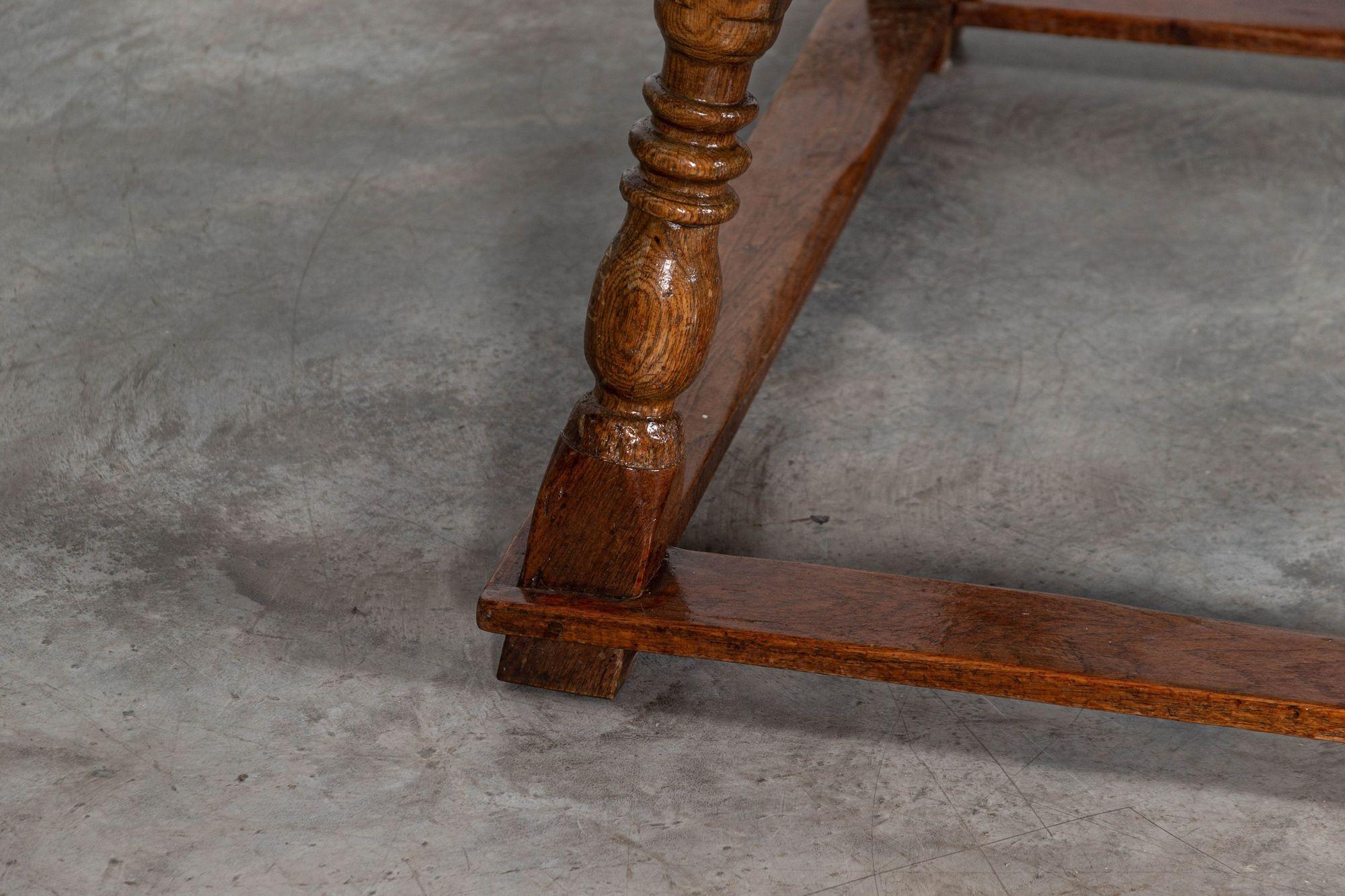 18th Century English Vernacular Oak Work Table For Sale 7